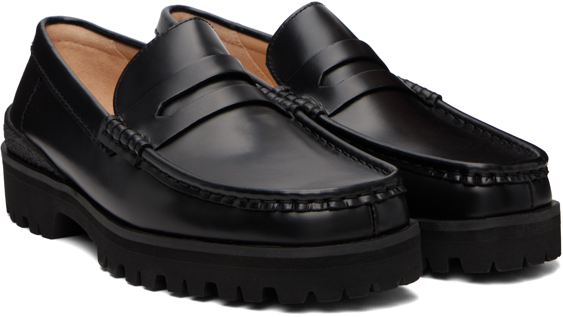 Clarks Originals: Black Yukoner Penny Loafers | SSENSE