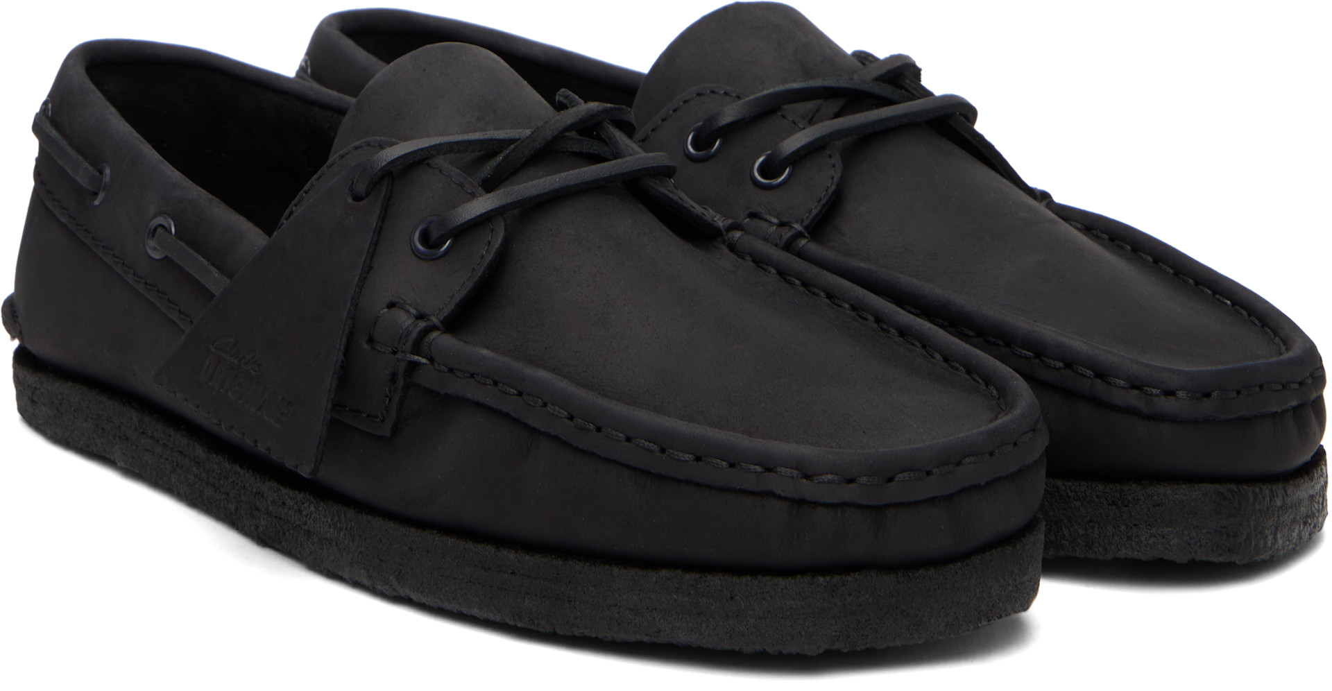 Clarks Originals: ブラック Godney デッキシューズ | SSENSE 日本