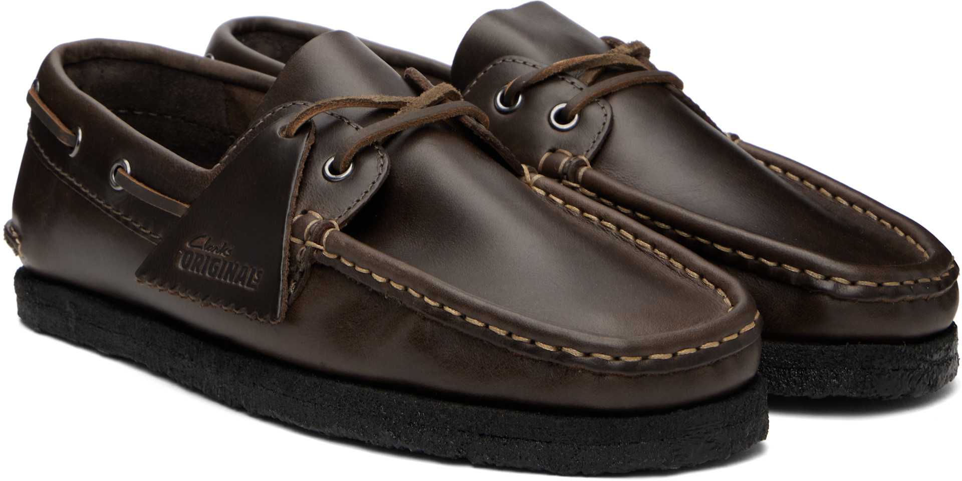 Clarks Originals: ブラウン Godney デッキシューズ | SSENSE 日本