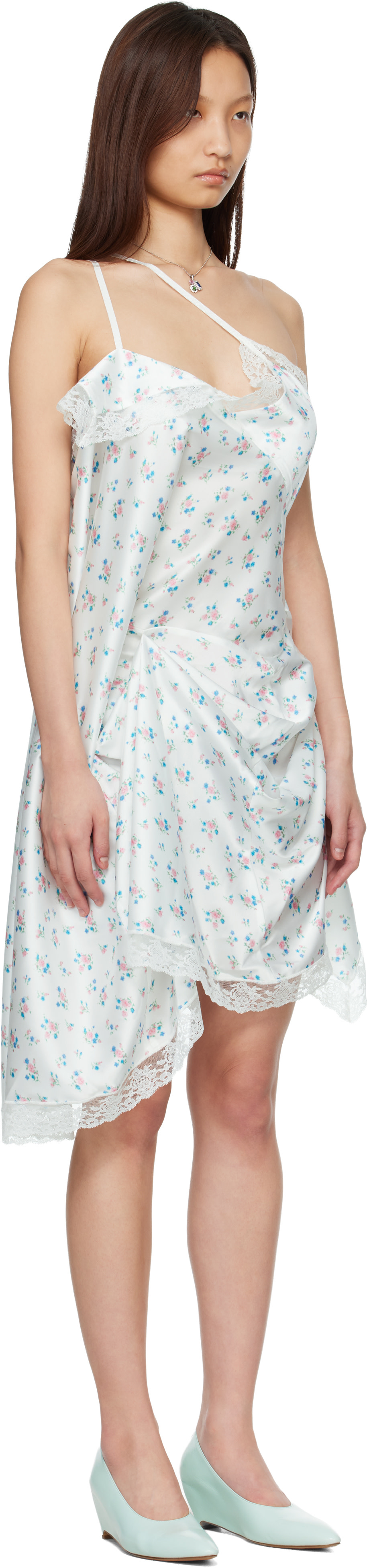ALL-IN - Robe courte asymétrique blanche
