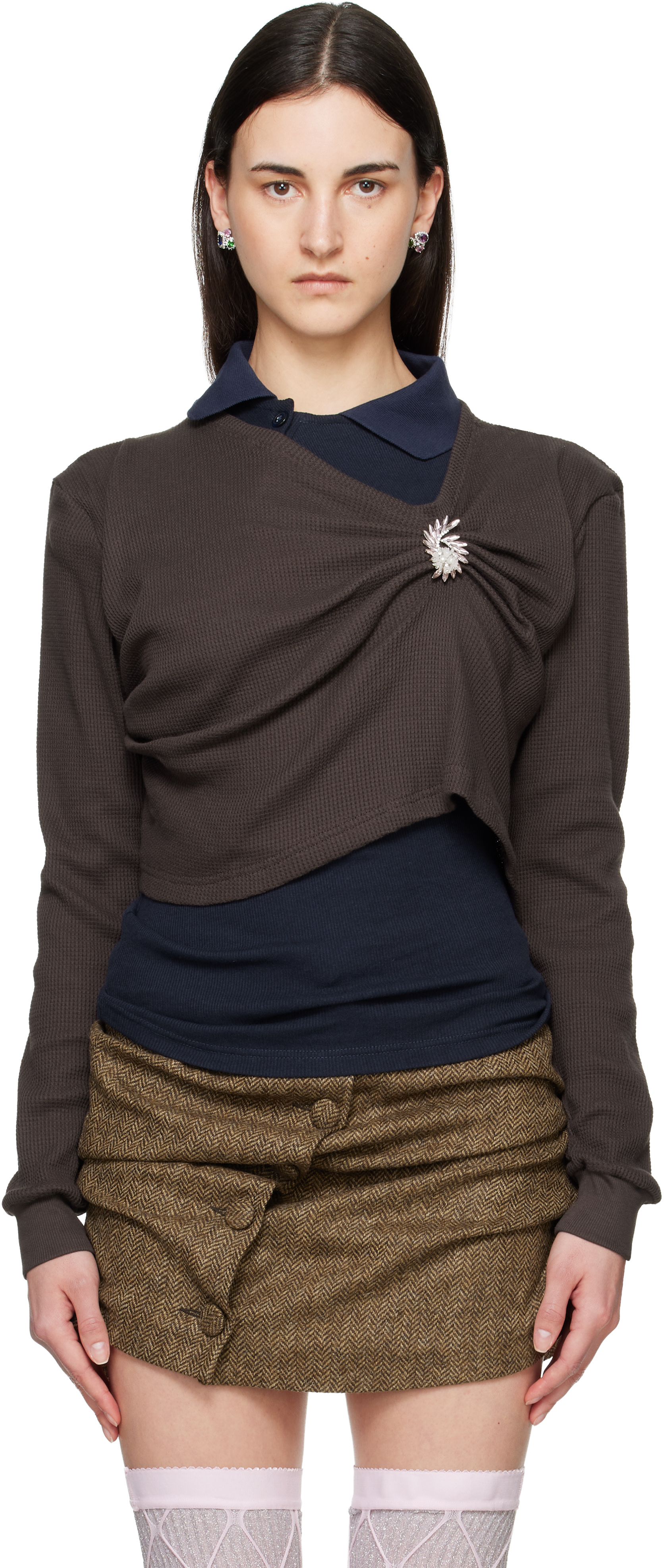 August Barron - Brown & Navy Pulled Polo