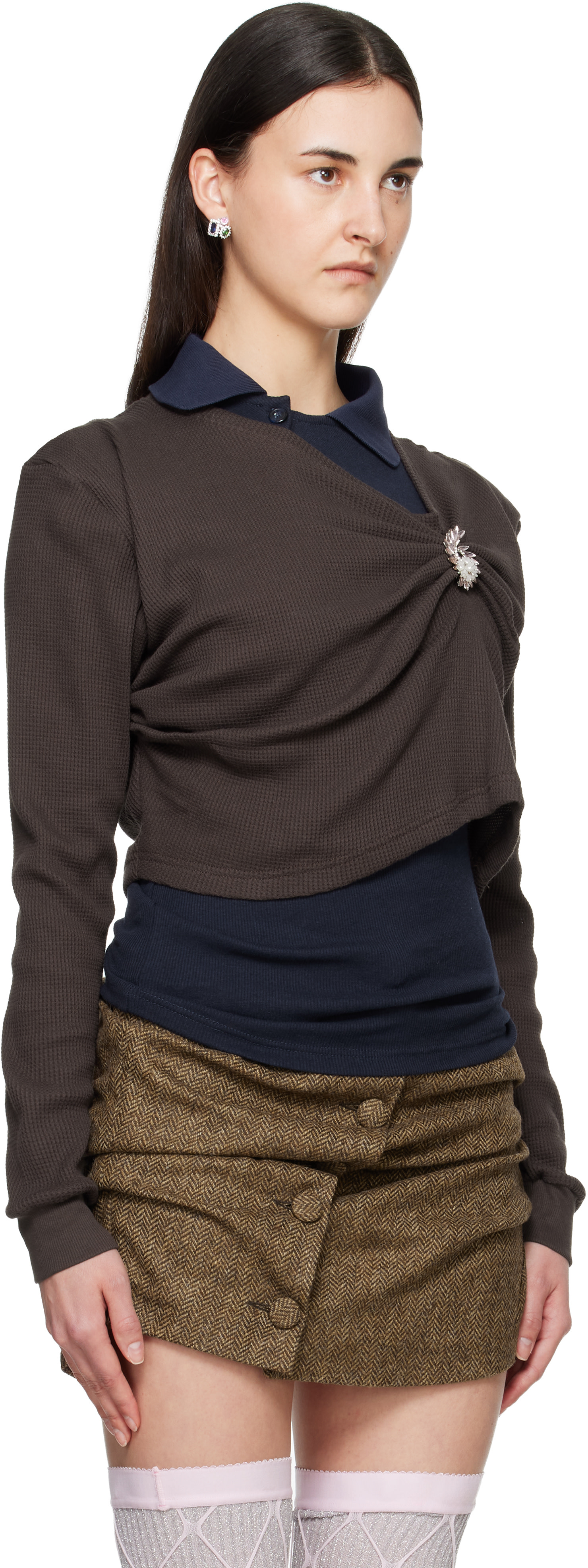 August Barron - Brown & Navy Pulled Polo