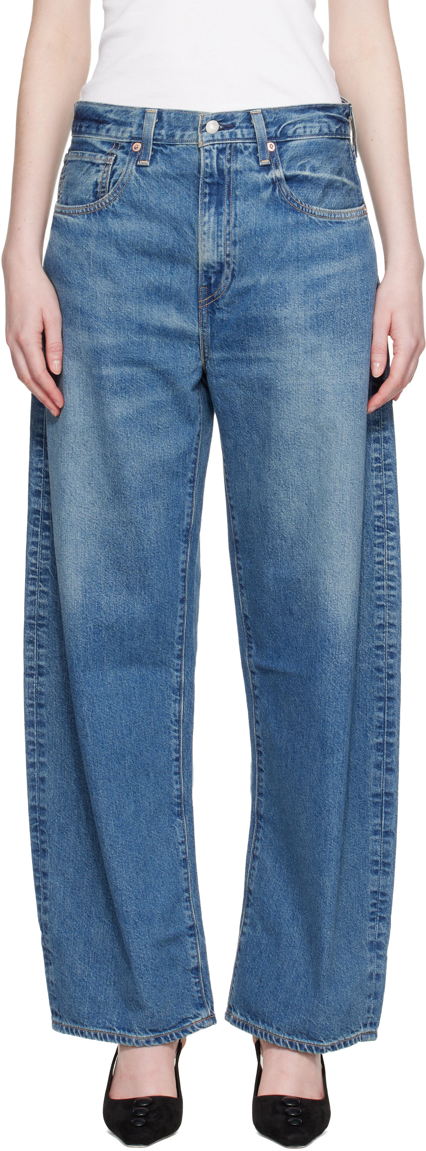 Levi's - 블루 드롭 배럴 데님 진