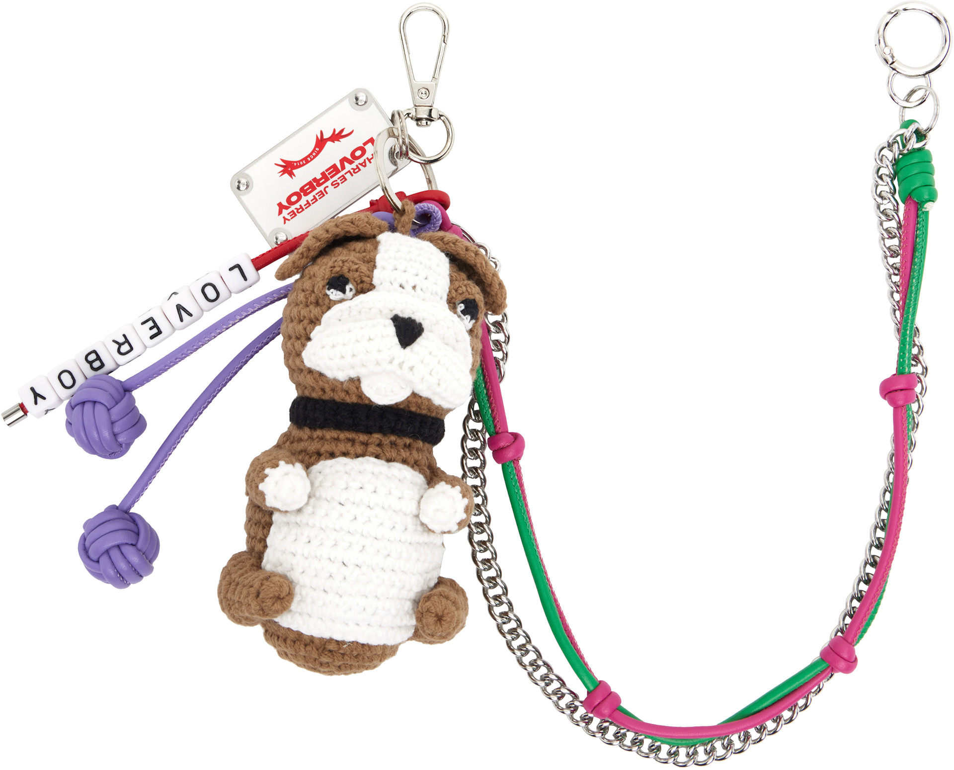 Charles Jeffrey LOVERBOY: Green & White Character Crochet Bag