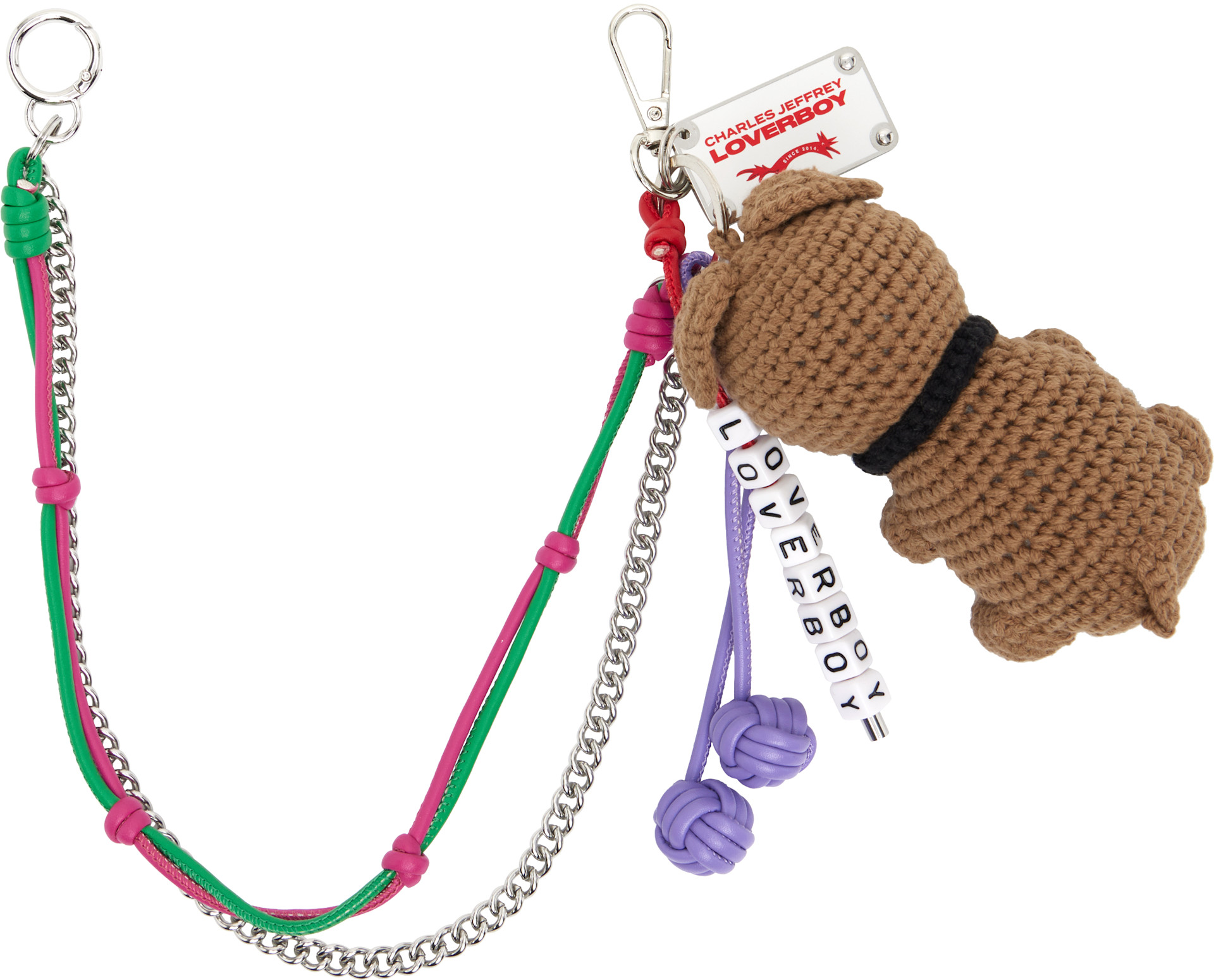 Charles Jeffrey LOVERBOY: Green & White Character Crochet Bag