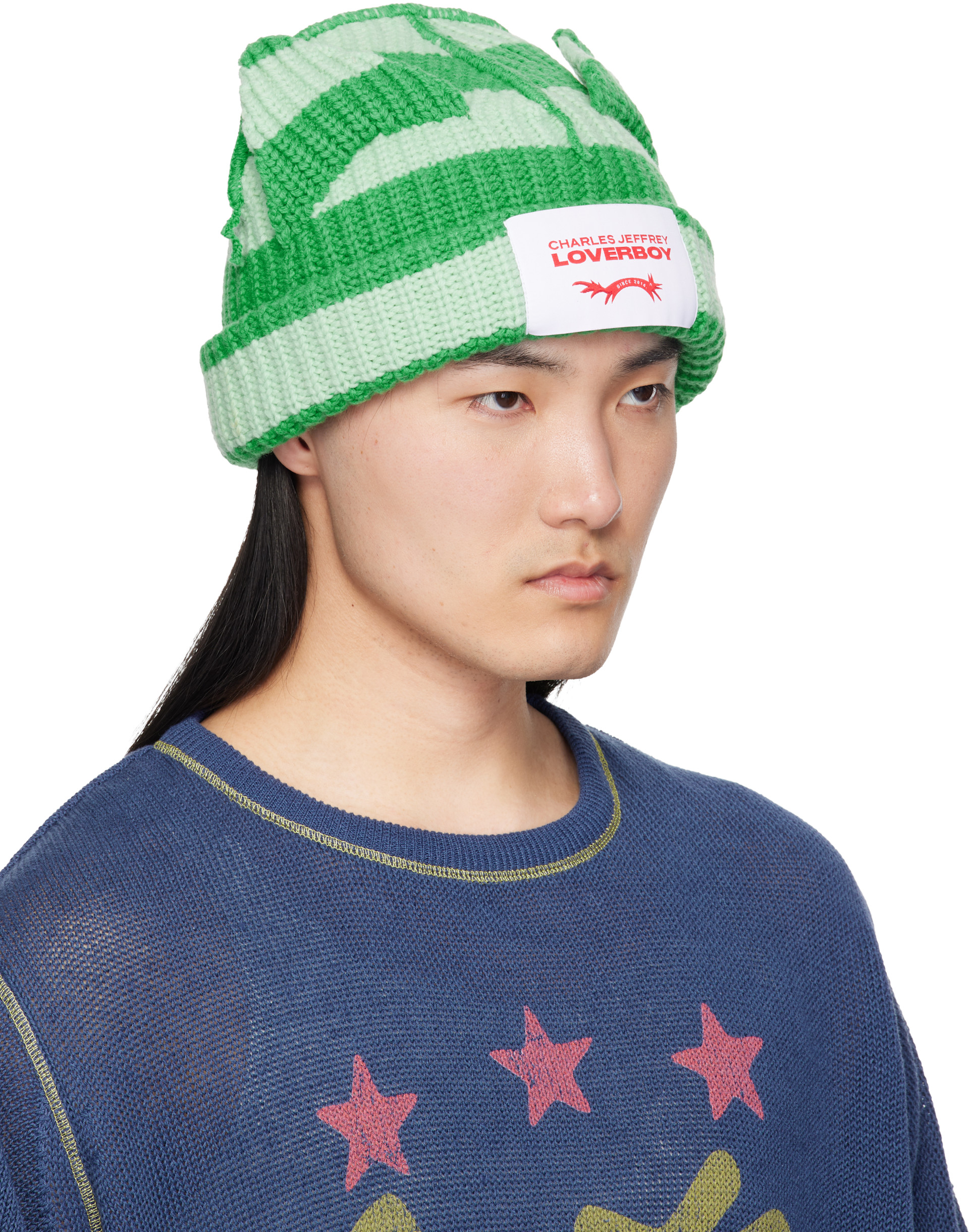 Charles Jeffrey LOVERBOY: グリーン Chunky Ears ビーニー | SSENSE 日本