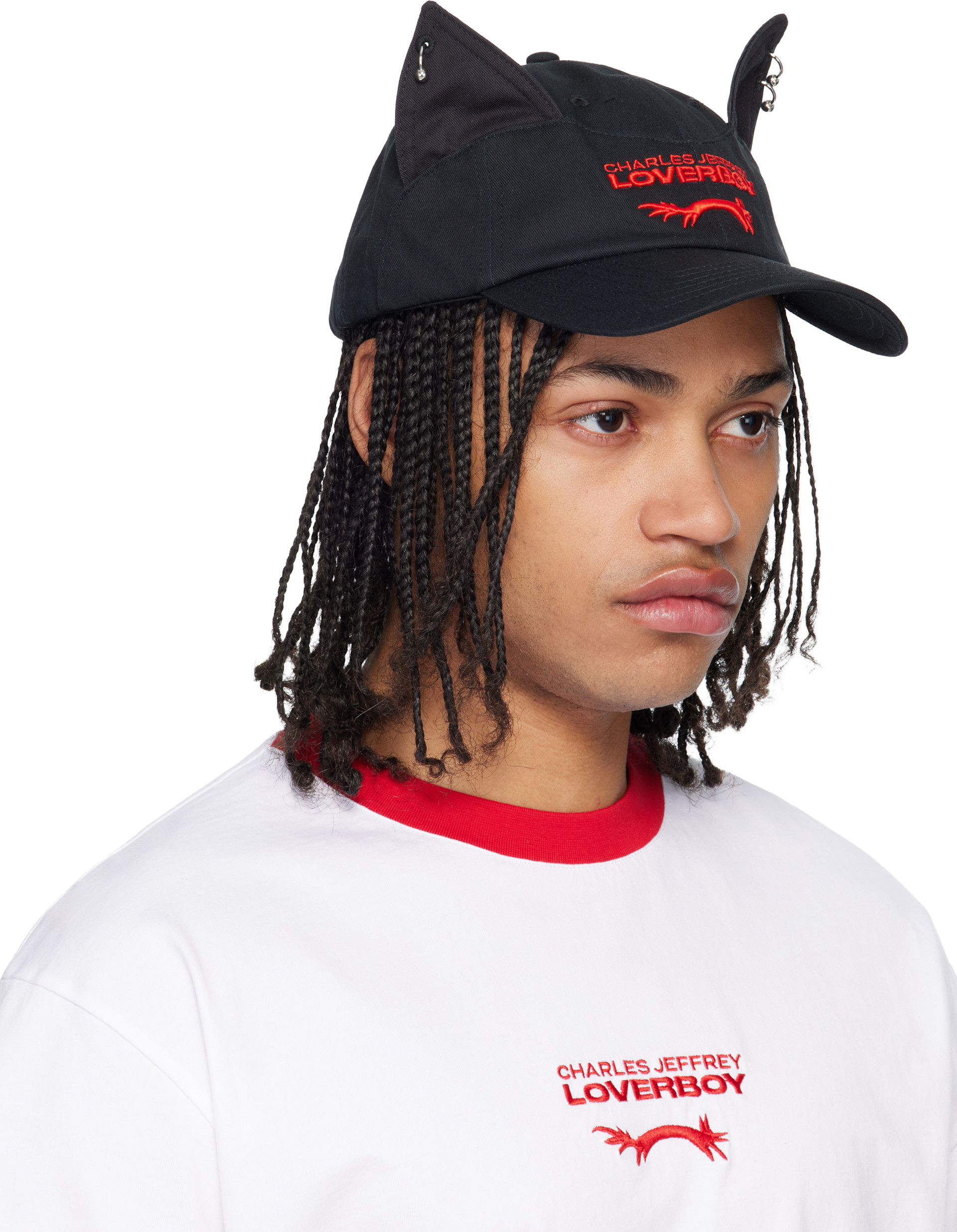 Charles Jeffrey LOVERBOY: Black Pierced Ears Cap | SSENSE