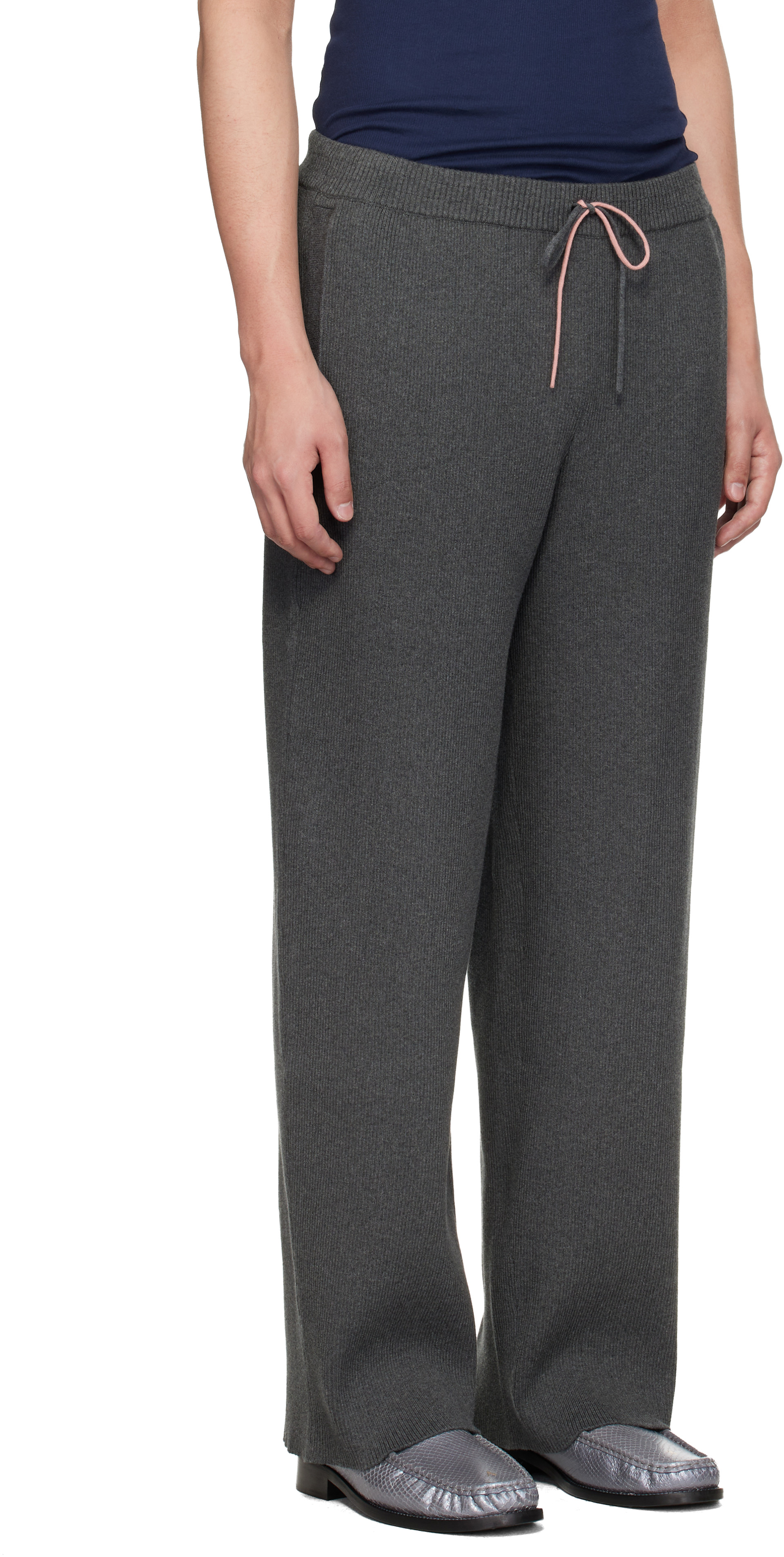 Charles Jeffrey LOVERBOY: グレー Animal Knitted Jogger スウェット 