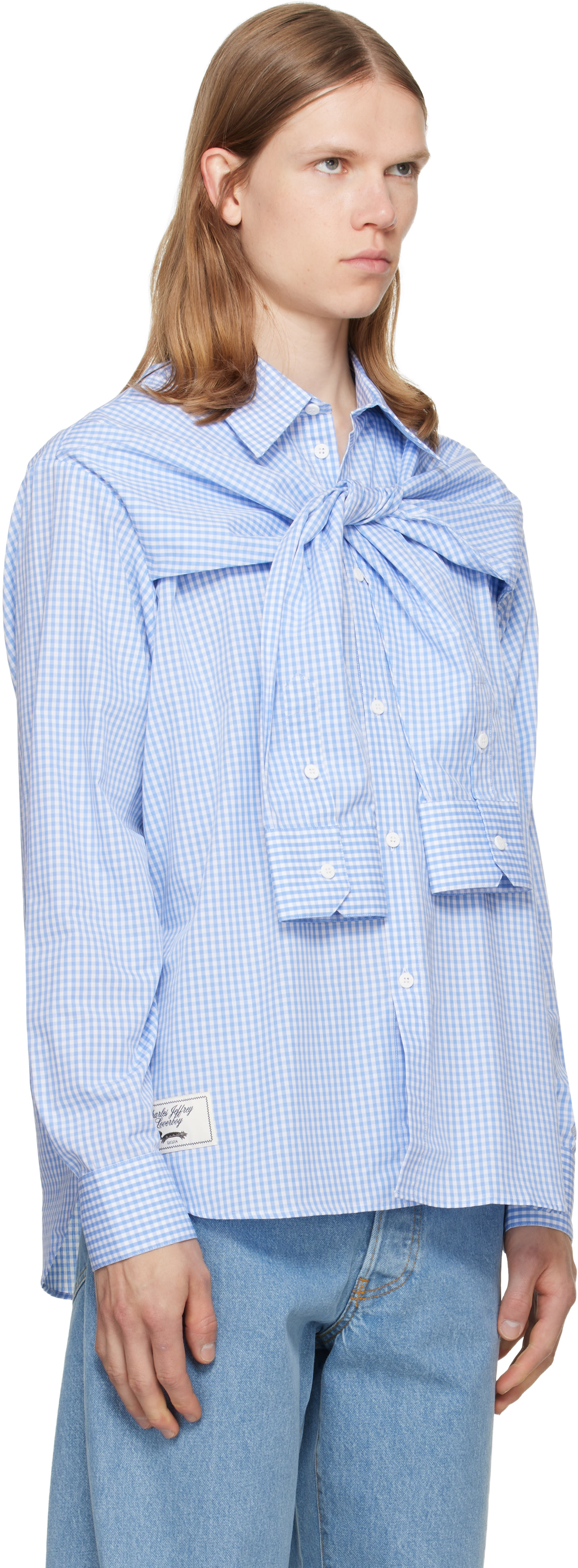 Charles Jeffrey LOVERBOY: Blue Hold Me Shirt | SSENSE Canada