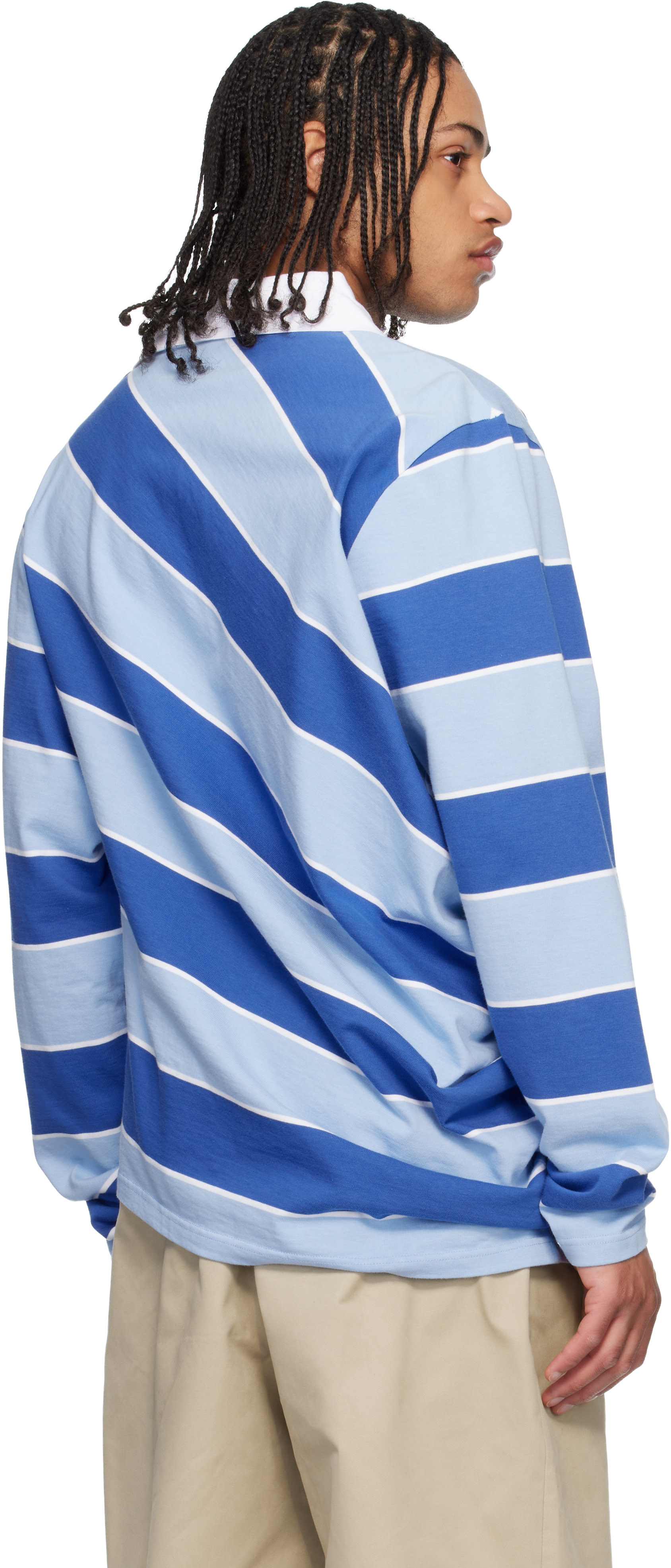 Charles Jeffrey LOVERBOY: Blue Topsy Turvy Polo | SSENSE