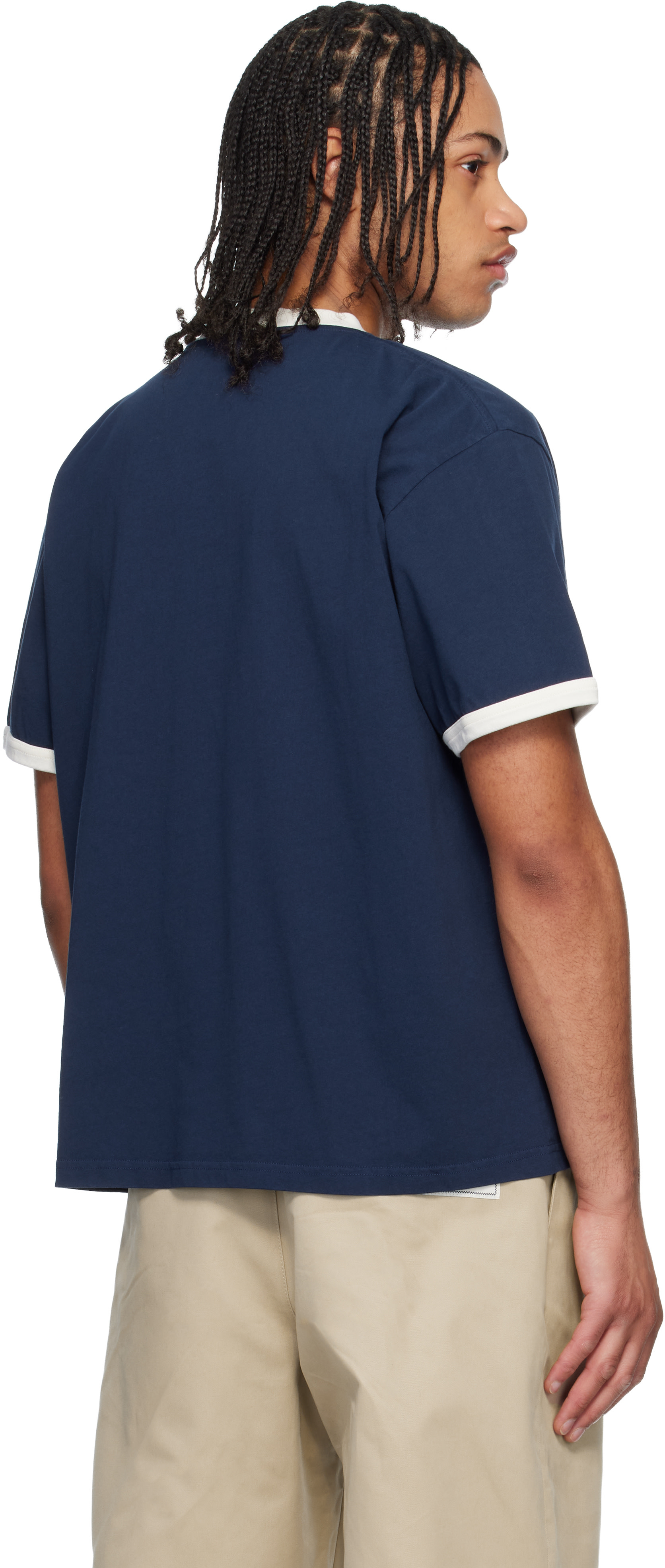 Charles Jeffrey LOVERBOY: Navy Badge T-shirt | SSENSE