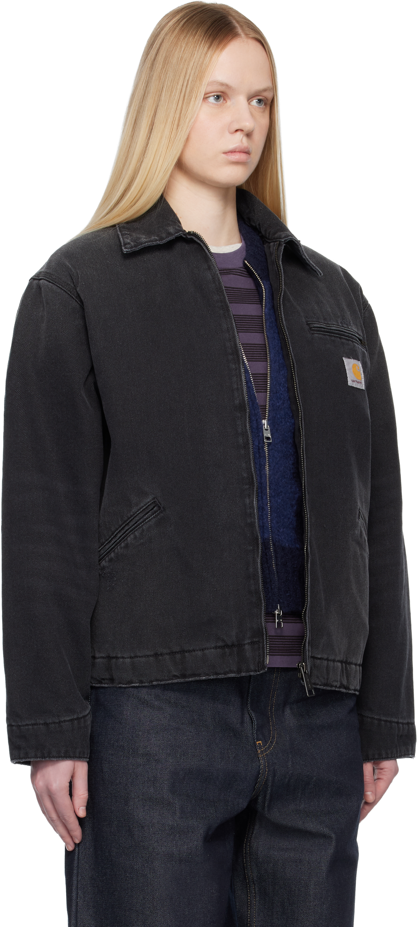 Carhartt Work In Progress: ブラック OG Detroit デニムジャケット
