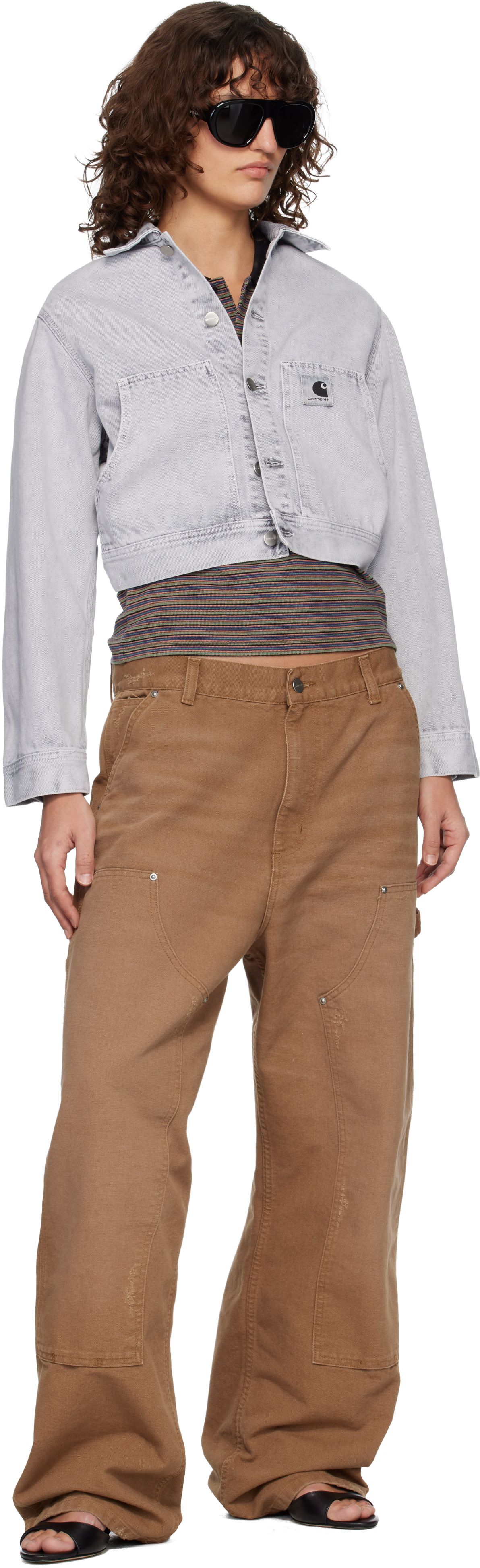 Carhartt Work In Progress - 그레이 아르카 데님 재킷