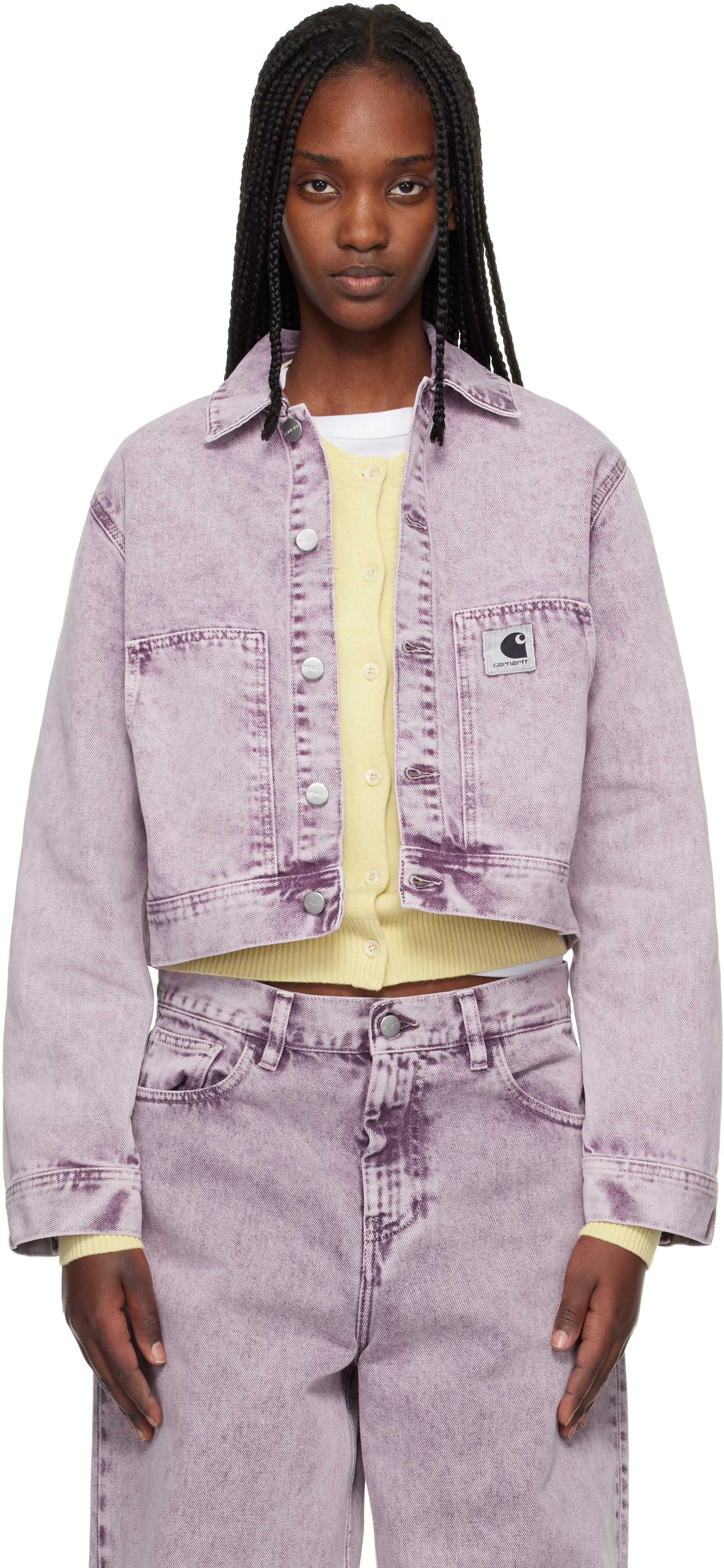 Carhartt Work In Progress - 퍼플 아르카 데님 재킷