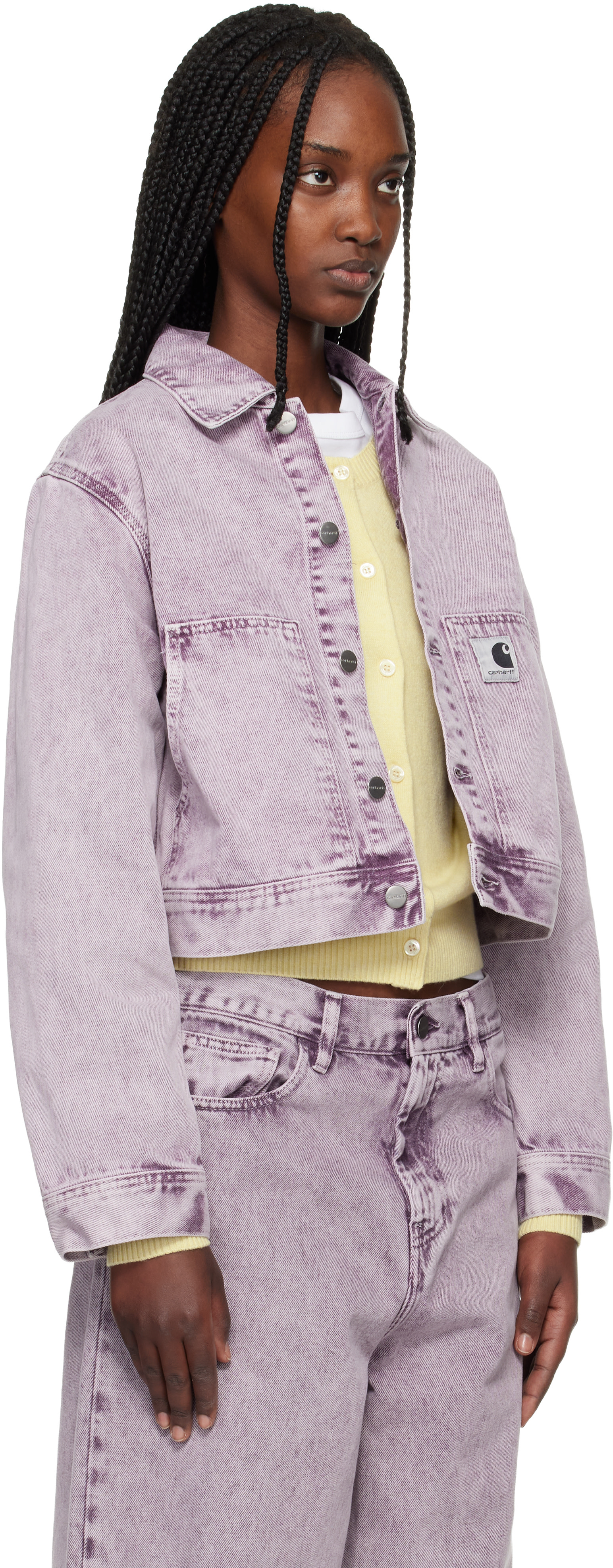 Carhartt Work In Progress - Blouson Arca mauve en denim