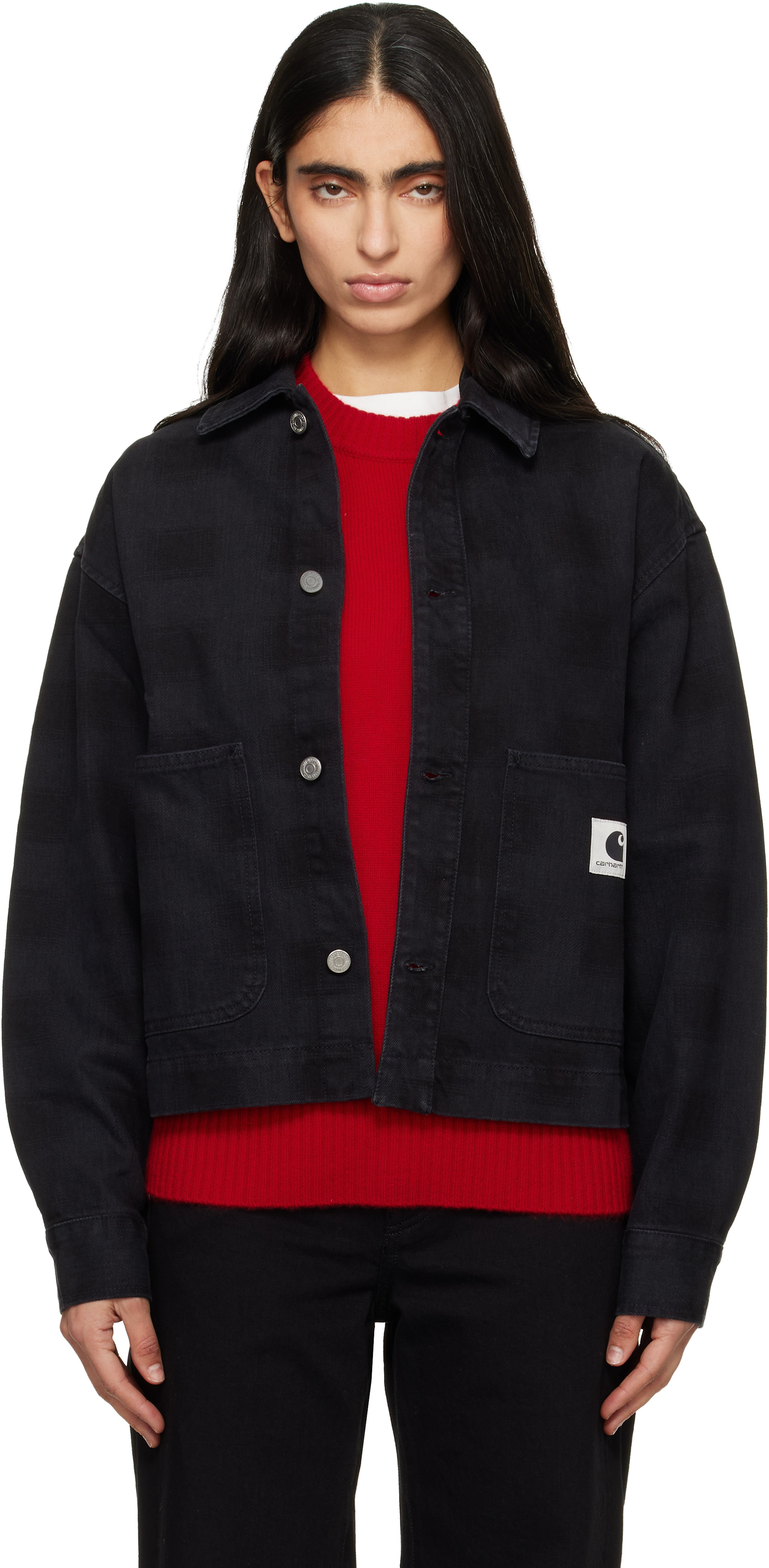 Carhartt Work In Progress: Black Everson Denim Shirt Jacket | SSENSE