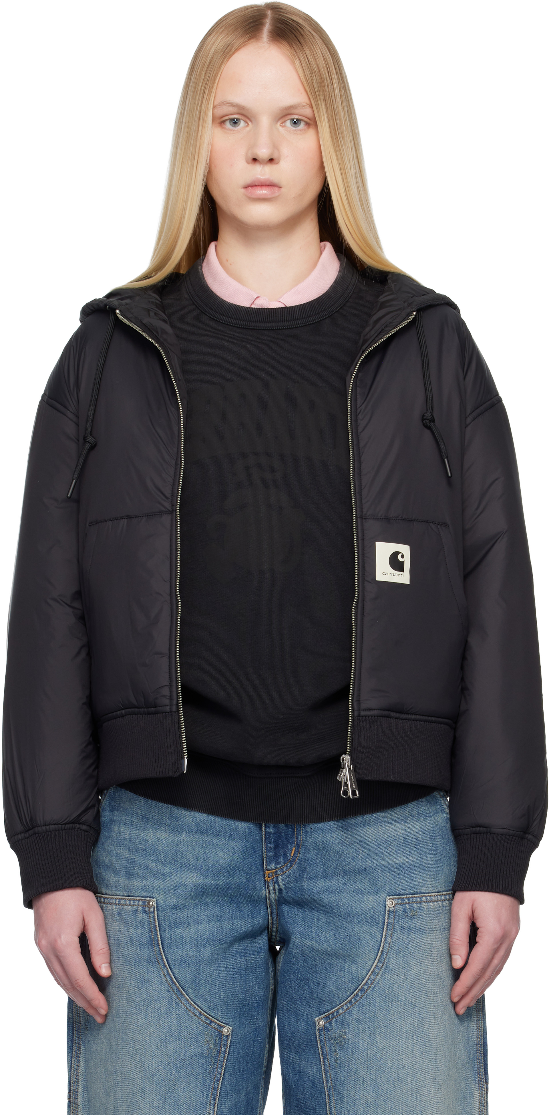 Carhartt Work In Progress - Blouson Gadd noir à capuche
