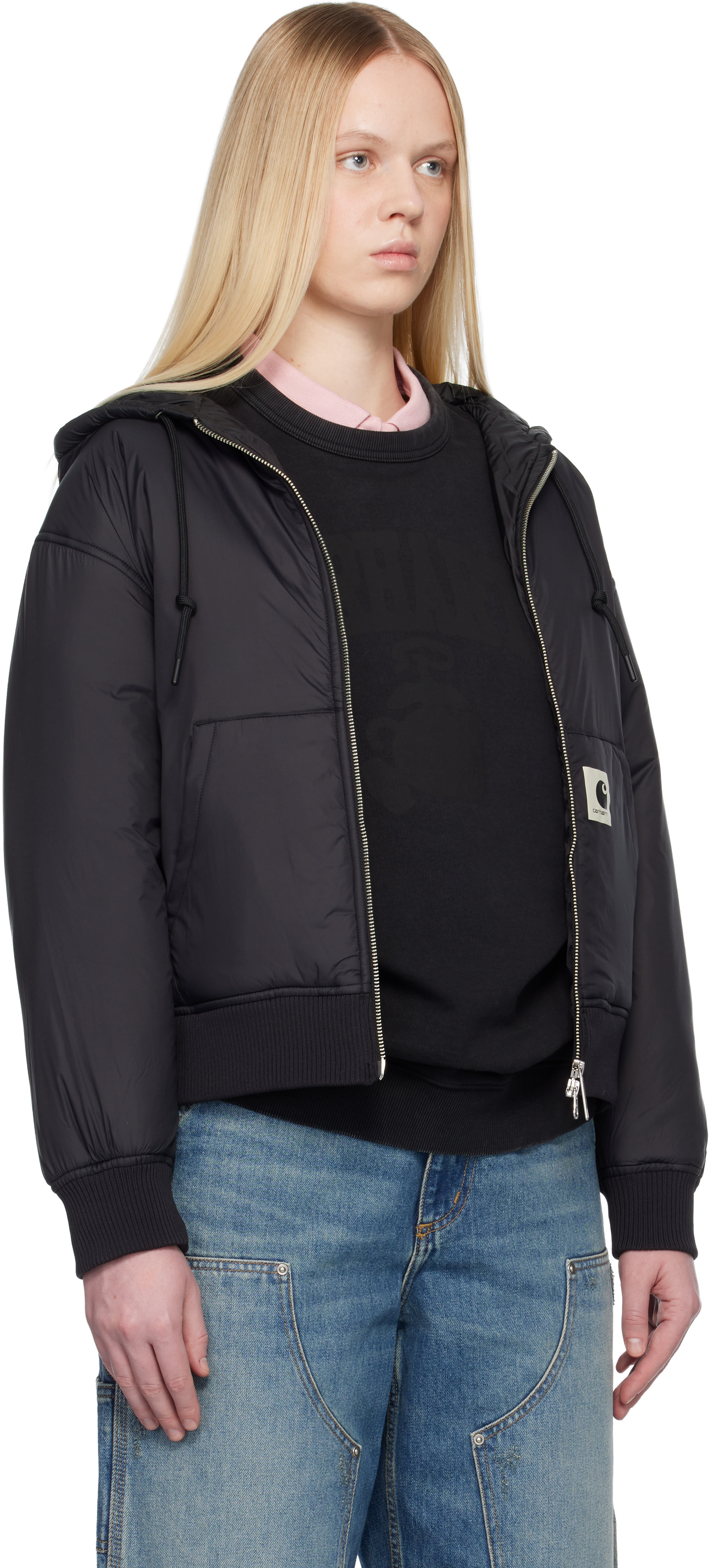 Carhartt Work In Progress - Blouson Gadd noir à capuche