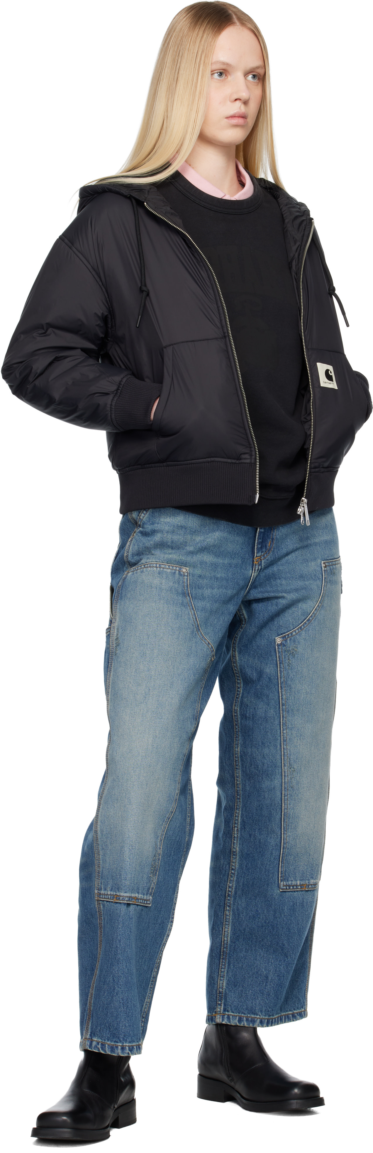 Carhartt Work In Progress - Blouson Gadd noir à capuche