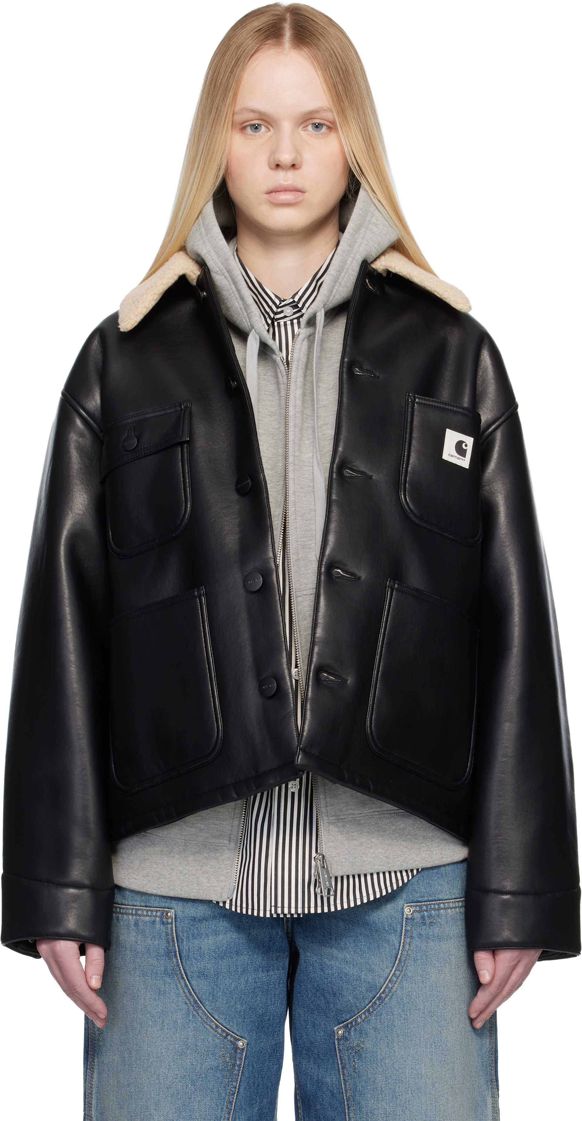 Carhartt Work In Progress: Black Shepton OG Michigan Faux-Leather