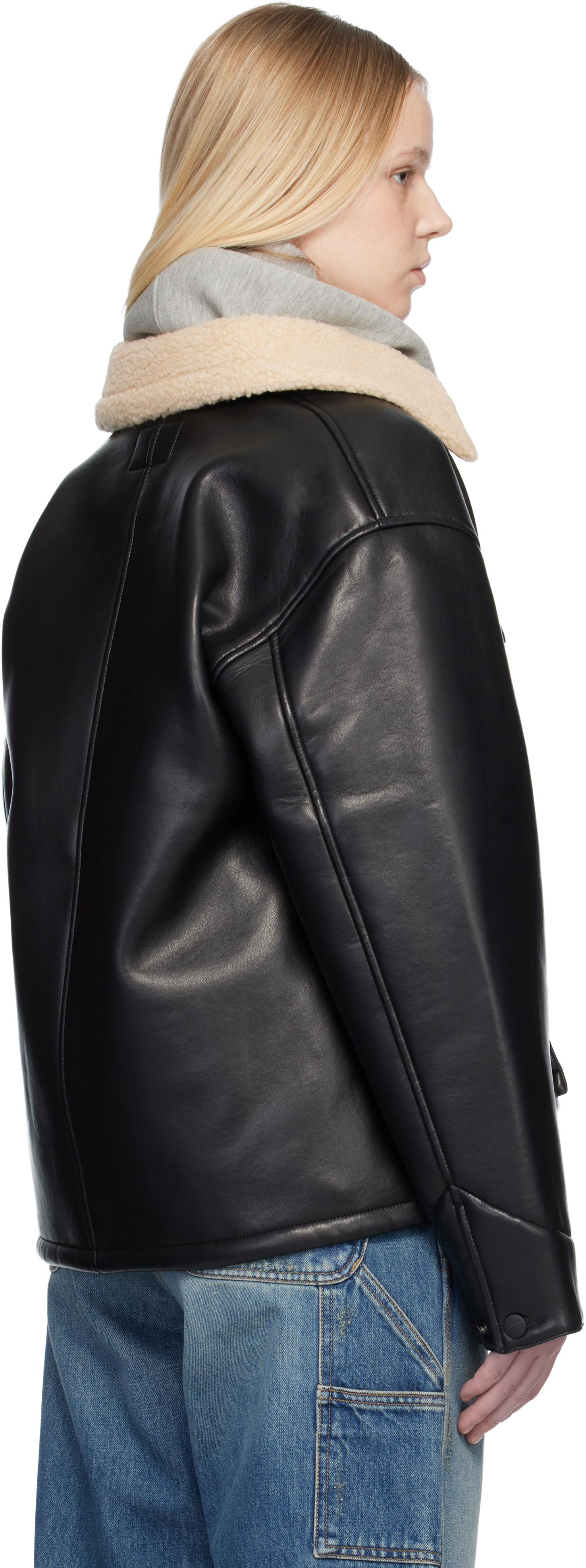 carhartt WORK IN PROGRESS レザージャケット Carhartt Work In Progress - Black Shepton Faux-Leather Jacket