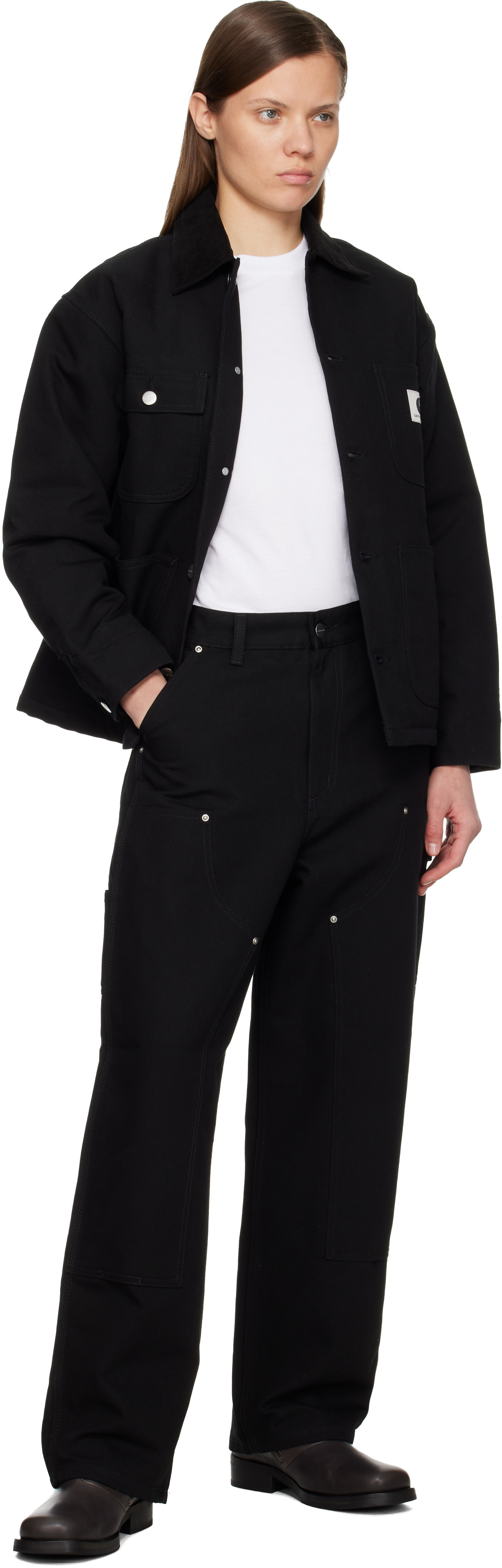 Carhartt Work In Progress: Black OG Michigan Chore Jacket | SSENSE