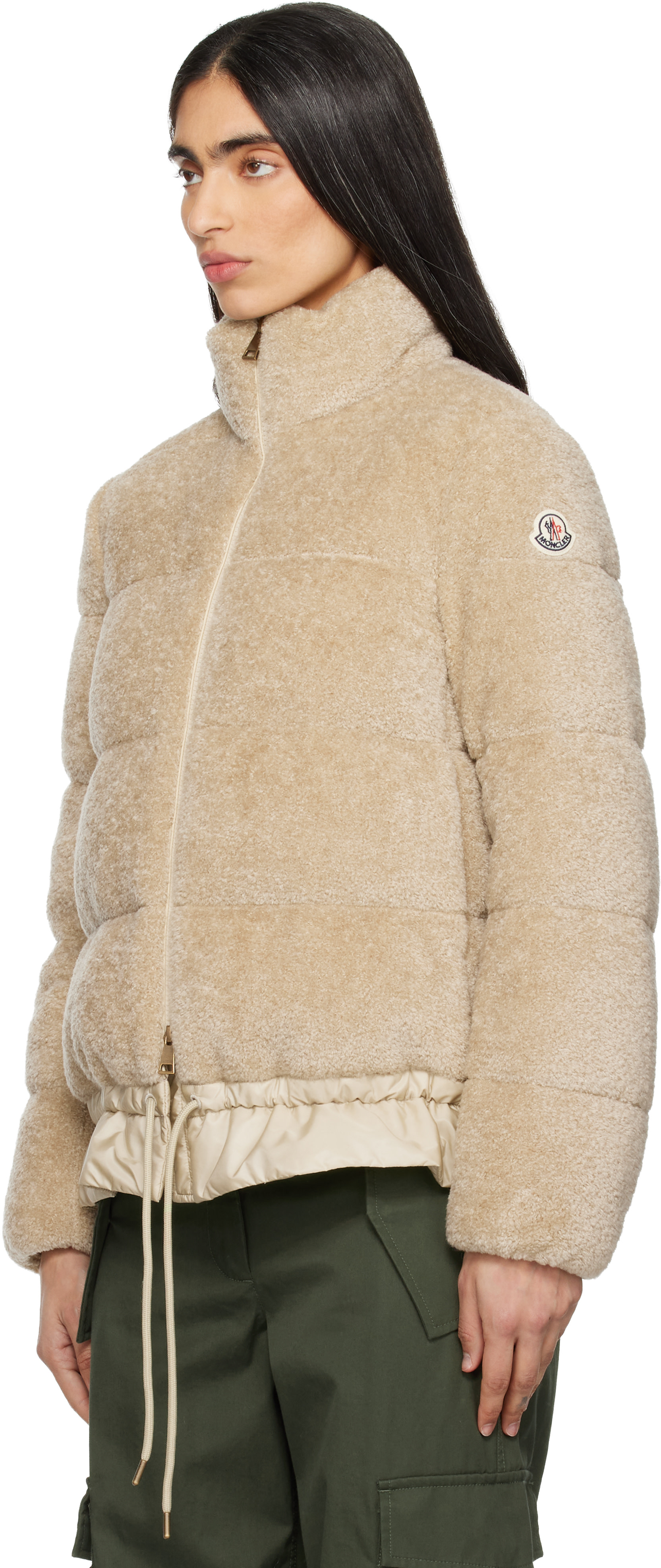 Moncler - 베이지 세드르 테디 쇼트 다운 재킷