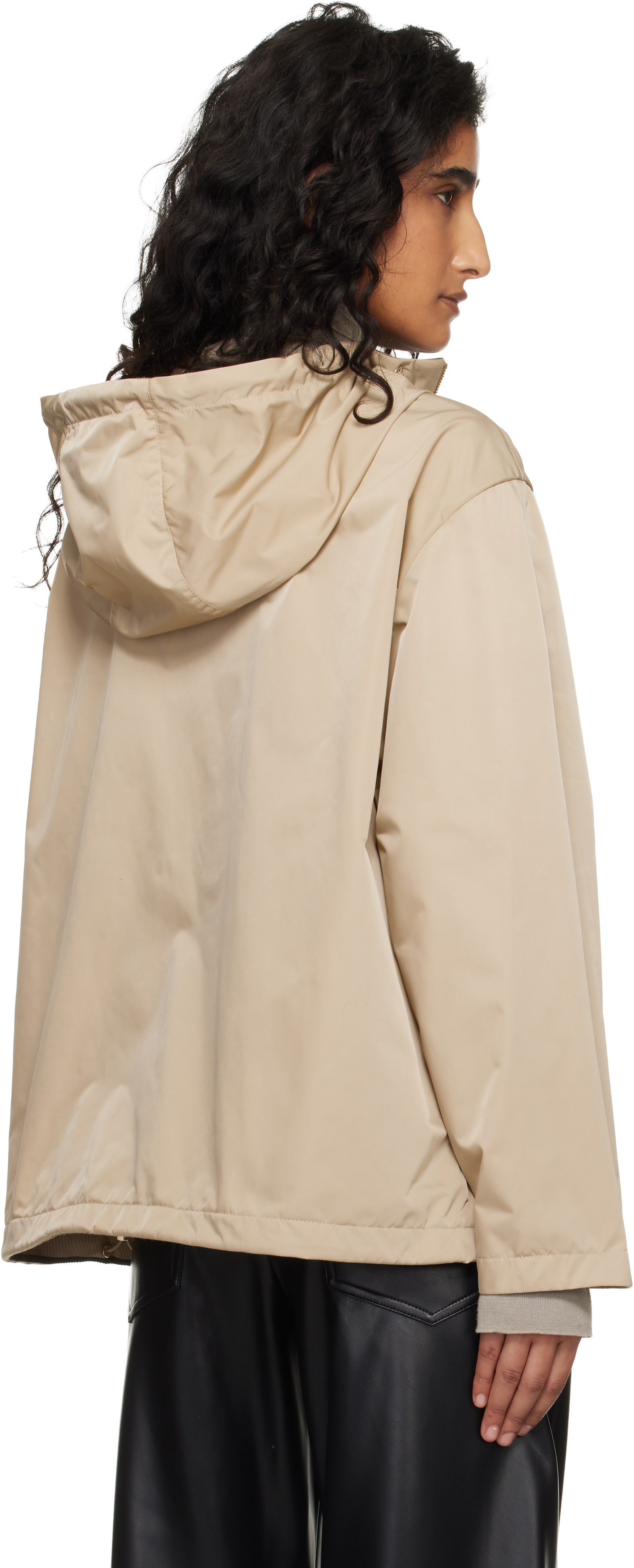 Moncler - Blouson Cassiopea beige à capuche