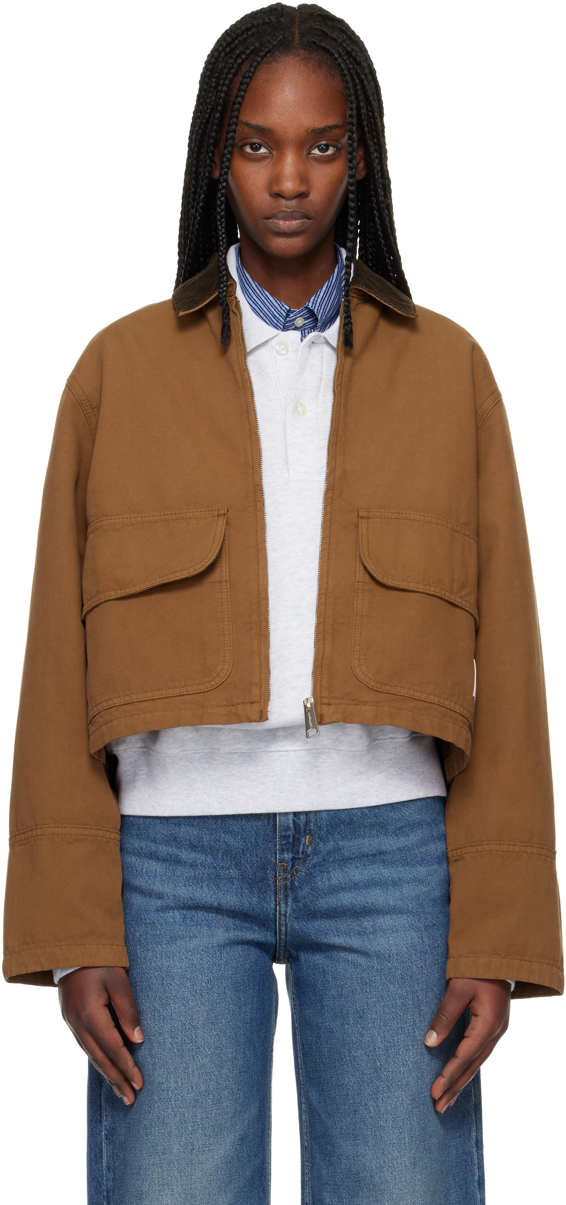 Carhartt Work In Progress - 브라운 프레스콧 재킷