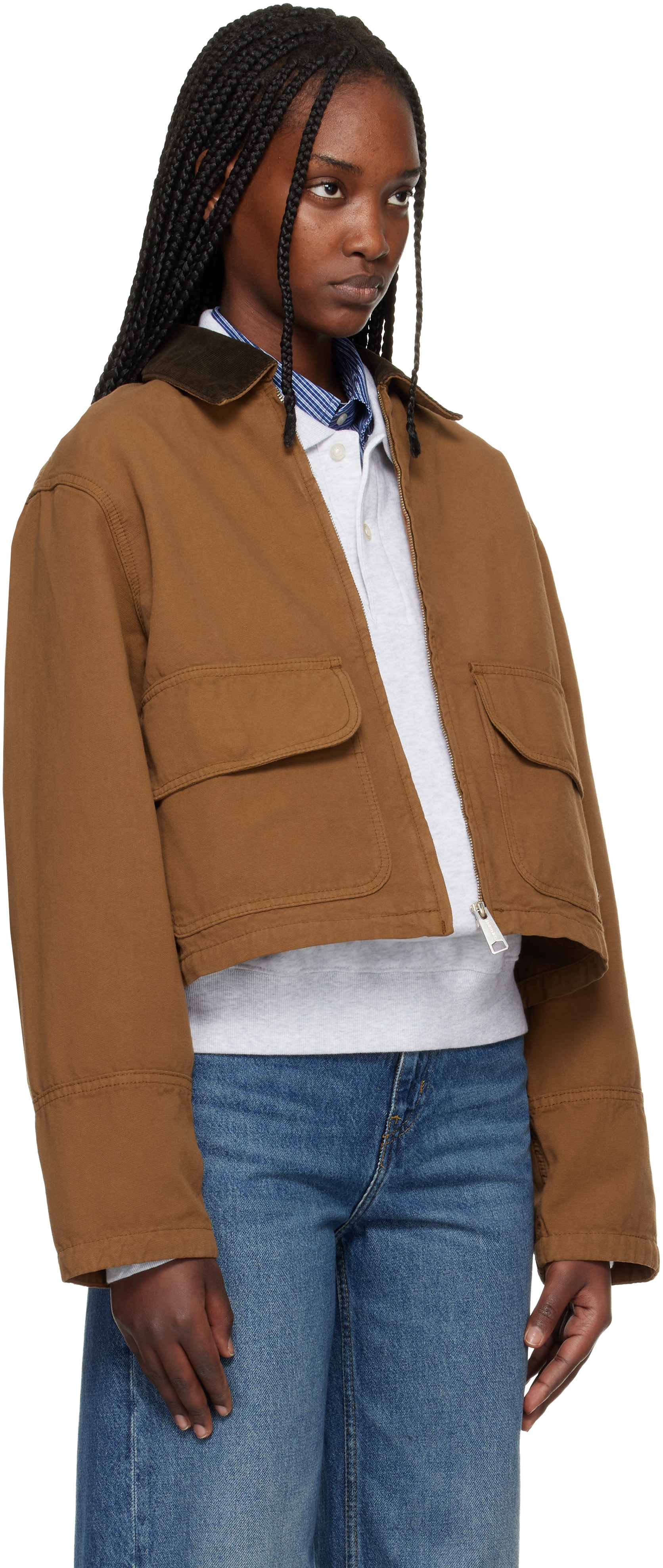 Carhartt Work In Progress - 브라운 프레스콧 재킷