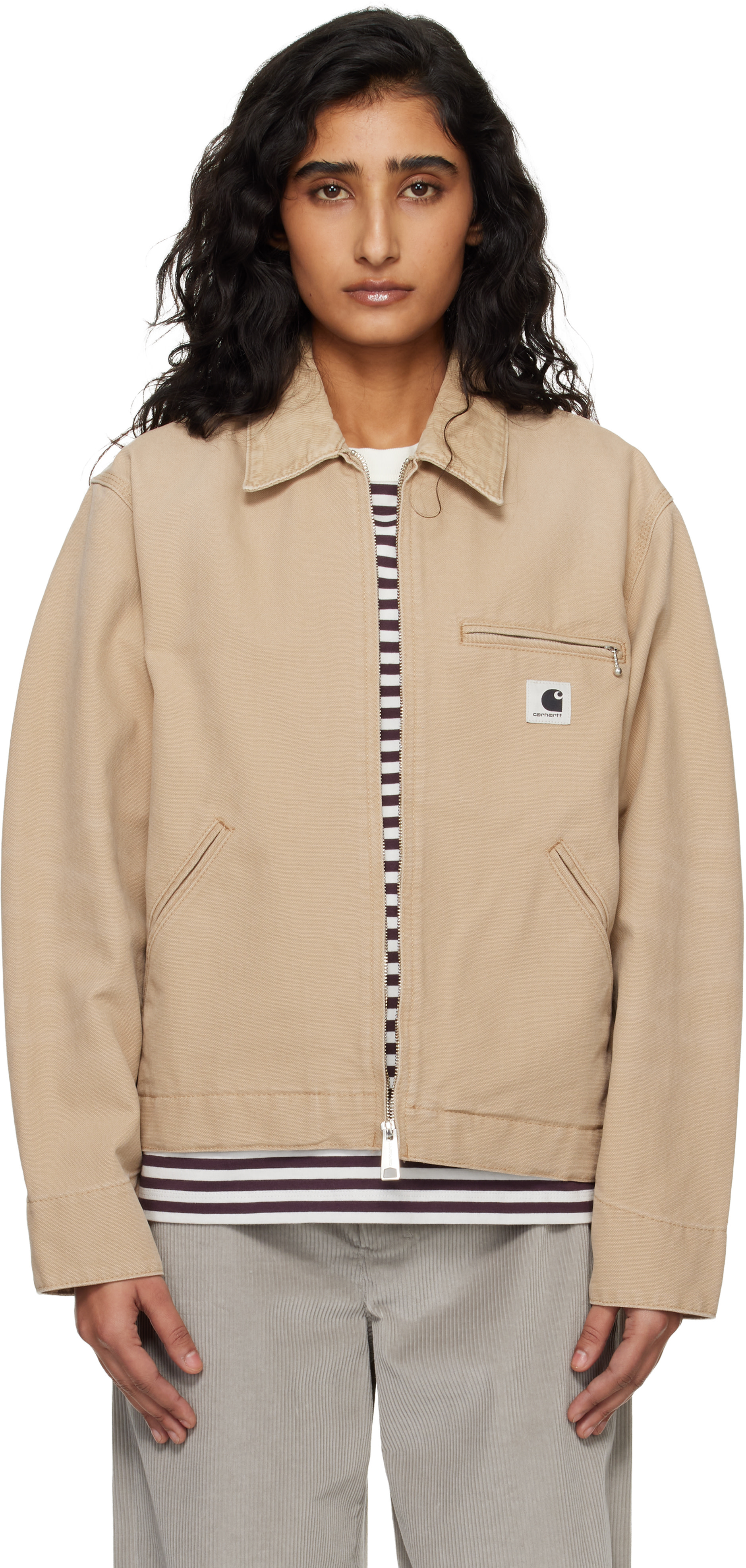 Carhartt Work In Progress: Tan OG Detroit Jacket | SSENSE Canada