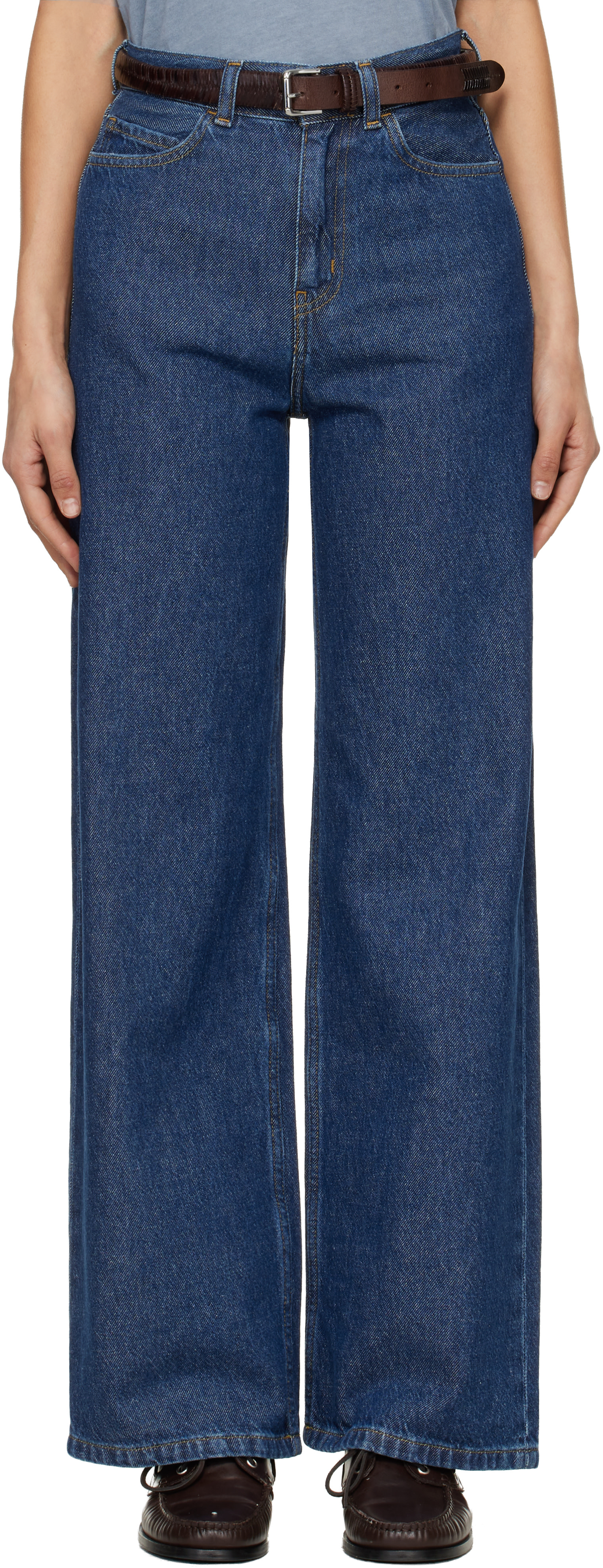 Carhartt Work In Progress - Jean Jane bleu marine