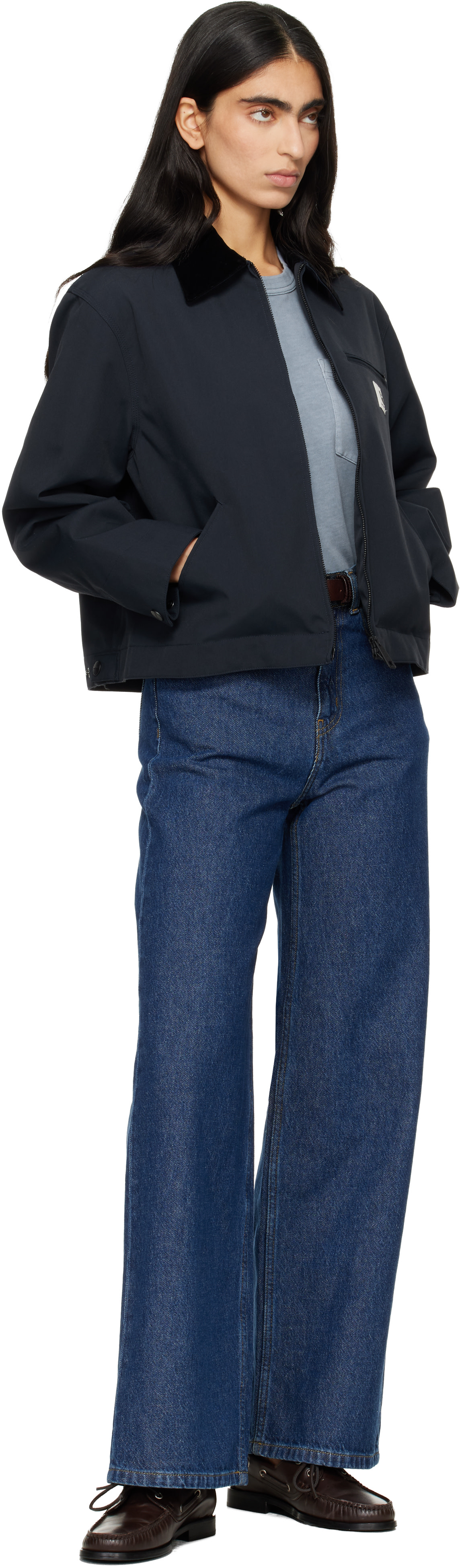 Carhartt Work In Progress - Jean Jane bleu marine
