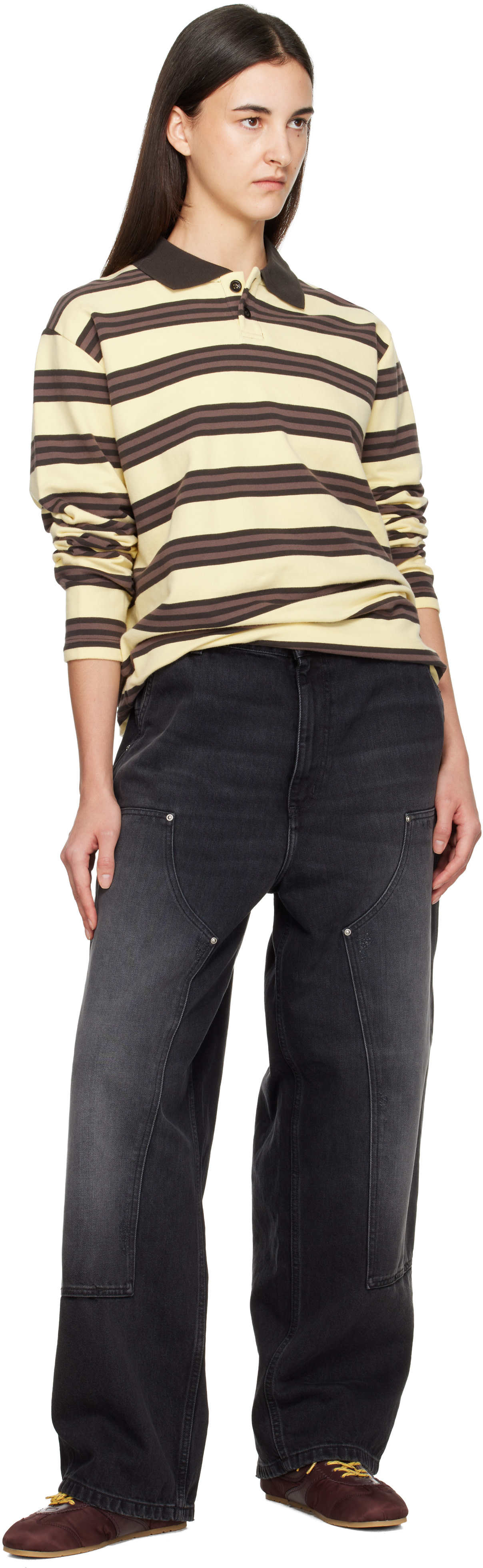 Carhartt Work In Progress: ブラック Brandon Double Knee ジーンズ 