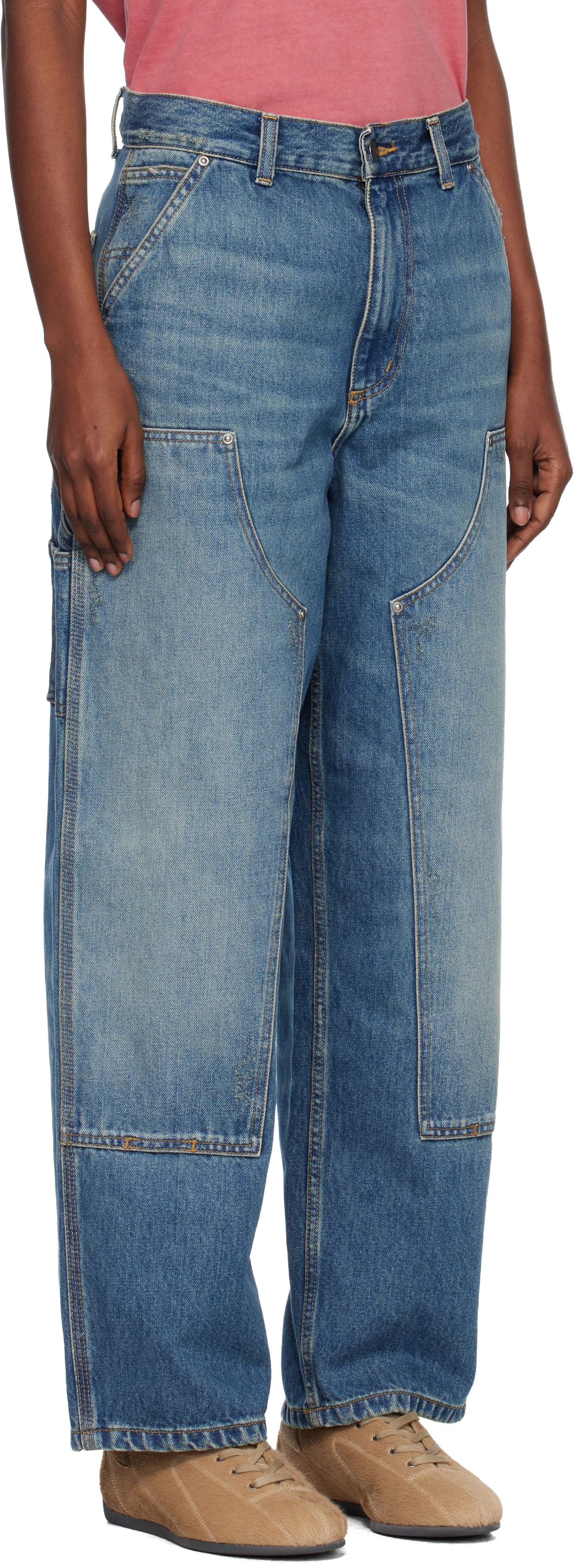 Carhartt Work In Progress: Blue Brandon Double Knee Jeans | SSENSE