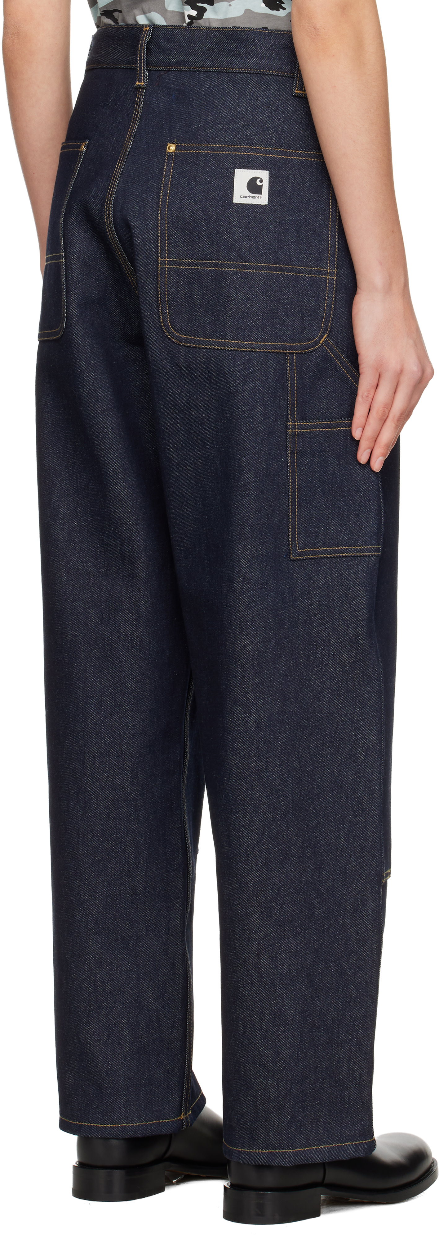 Carhartt Work In Progress: Blue Denim Brandon Double Knee Jeans