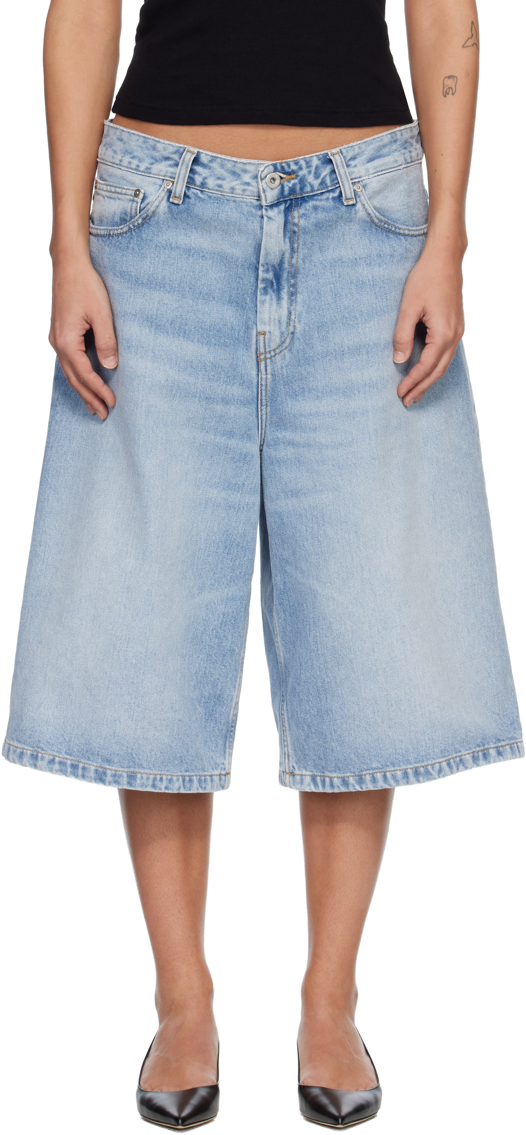 Carhartt Work In Progress: Blue Belmont Denim Shorts | SSENSE