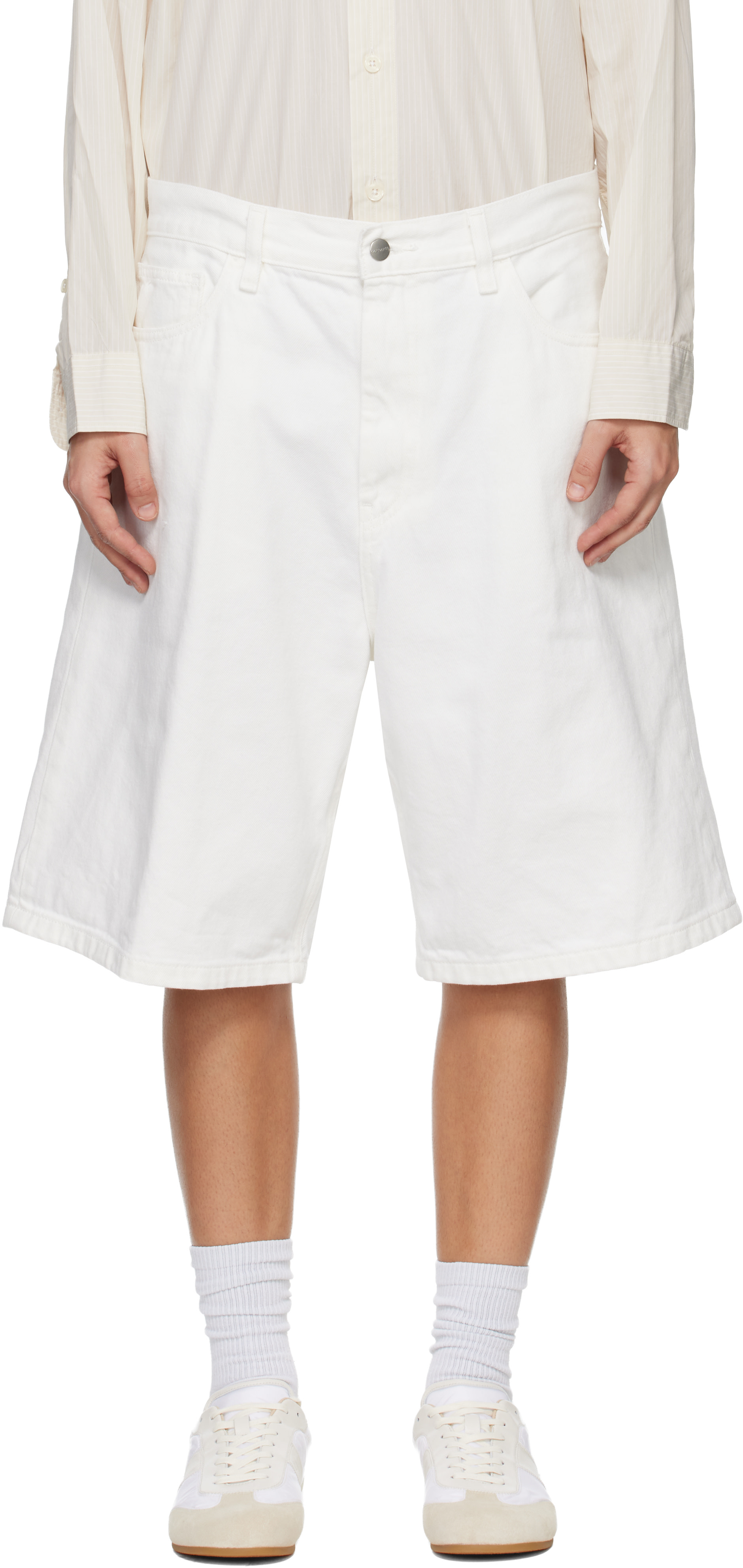Carhartt Work In Progress - Short Brandon blanc en denim