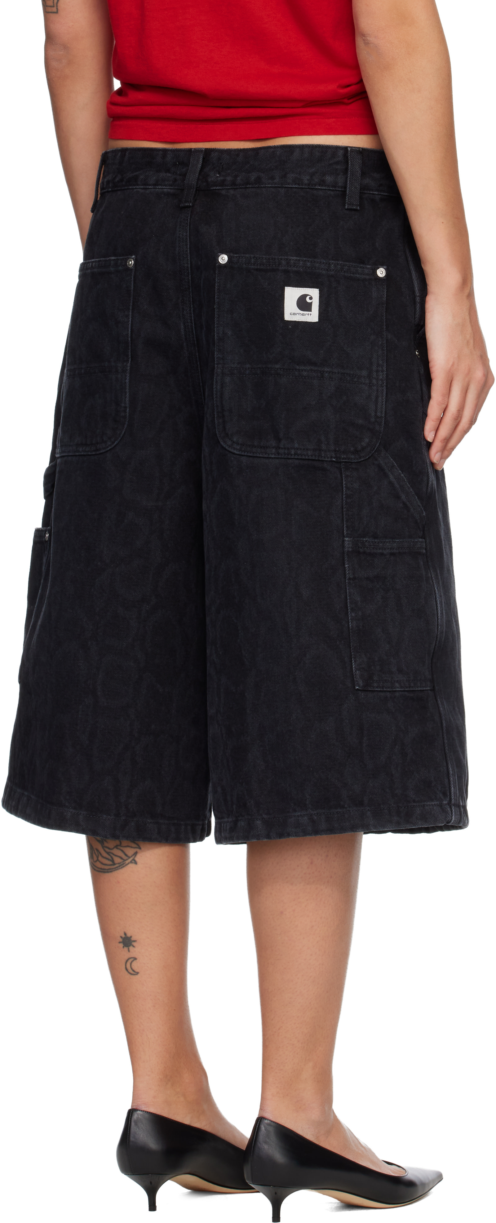 Carhartt Work In Progress: ブラック Snake Nixon Double Knee デニム