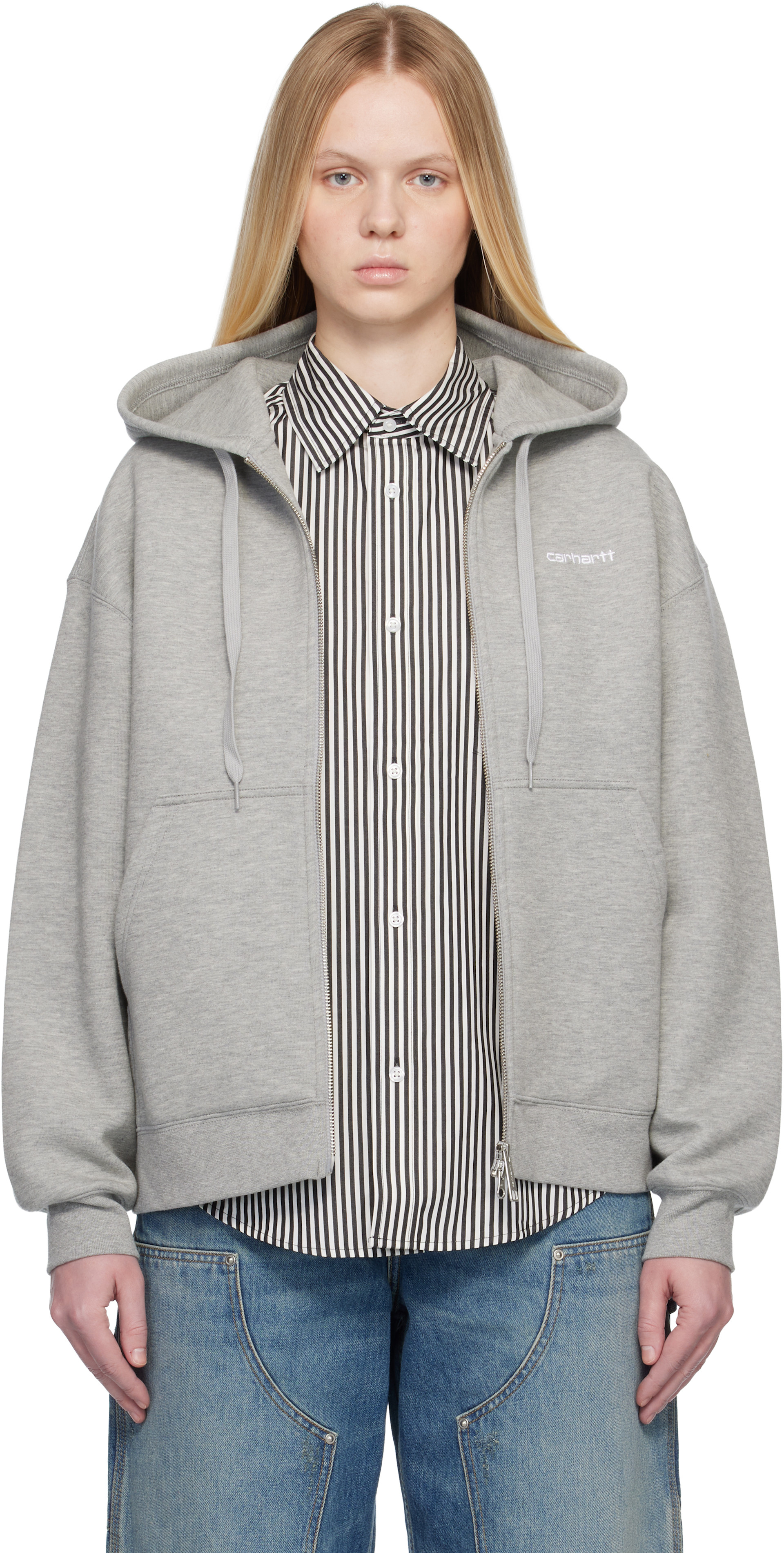 Carhartt Work In Progress - Pull à capuche Alda gris