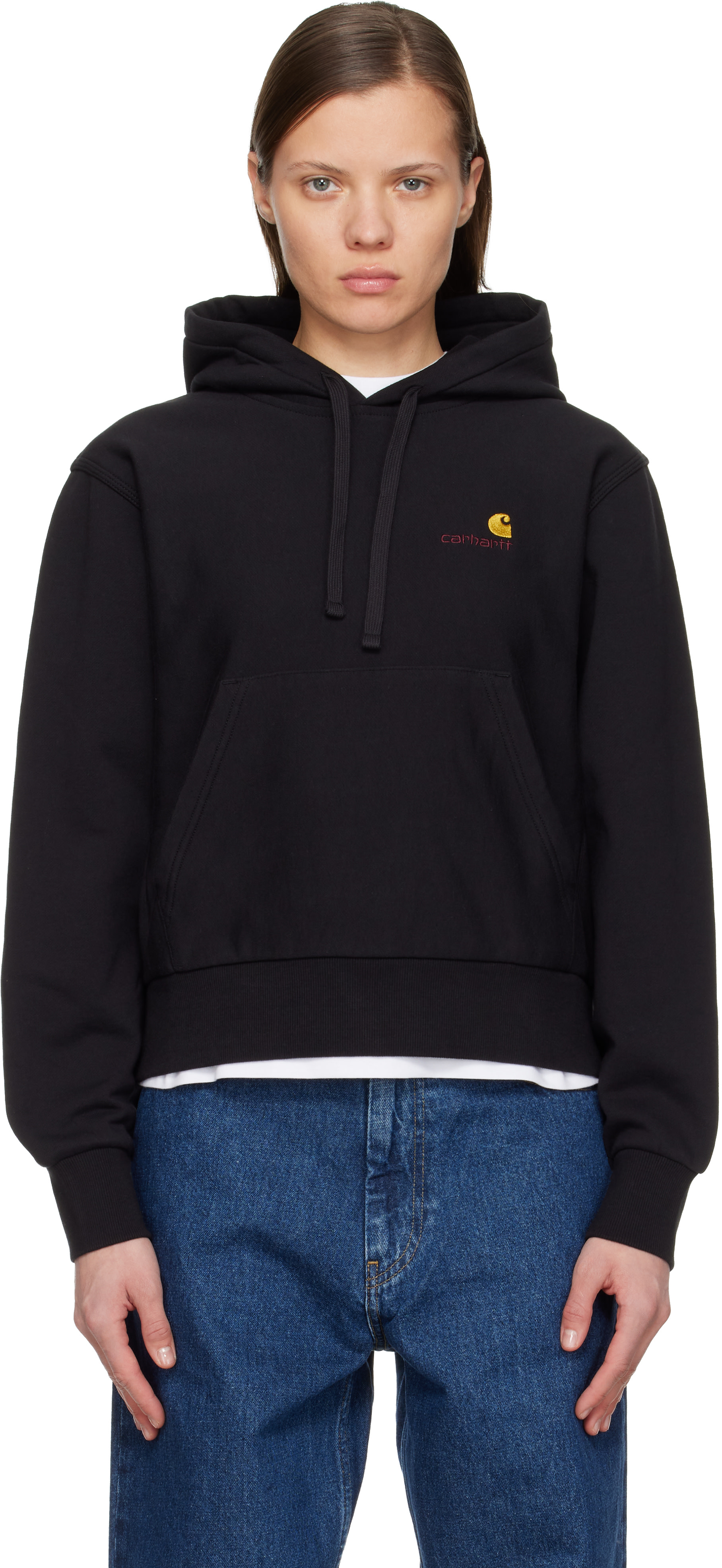 Carhartt Work In Progress - Pull à capuche noir à logo American Script
