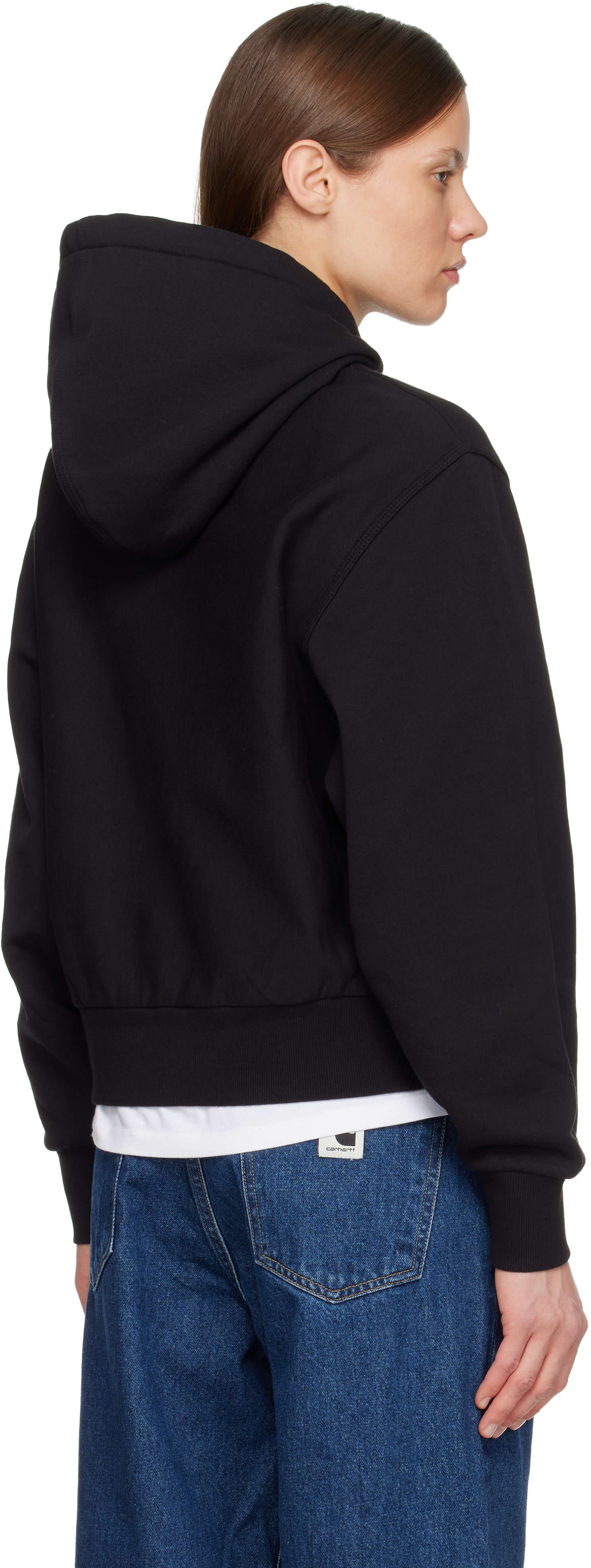 Carhartt Work In Progress - Pull à capuche noir à logo American Script