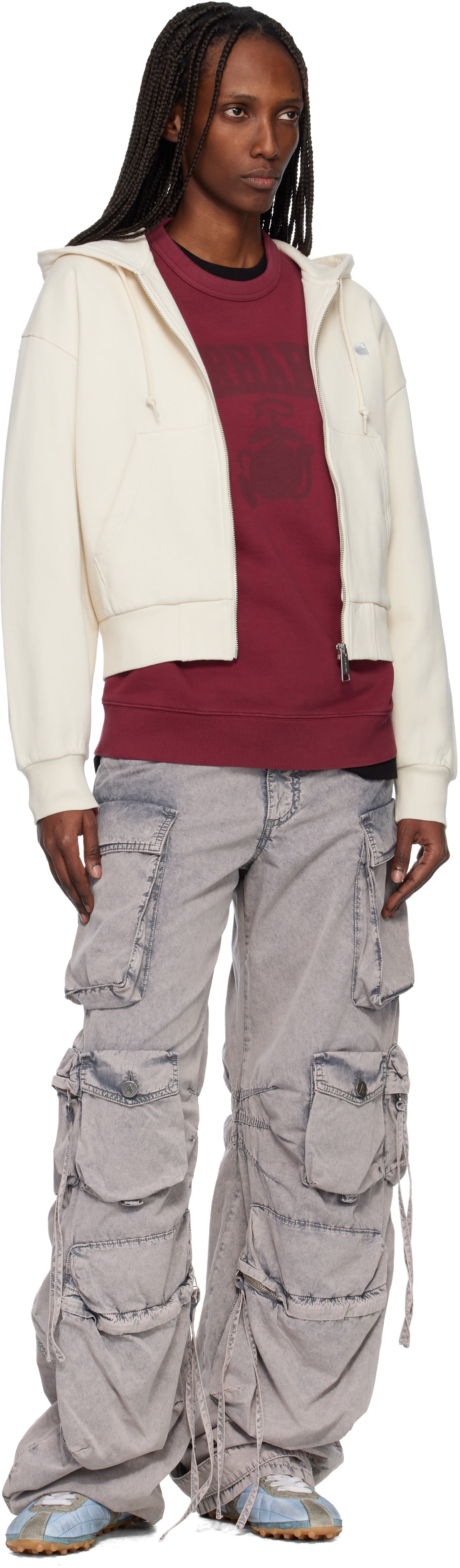 Carhartt Work In Progress - Pull à capuche Casey blanc cassé