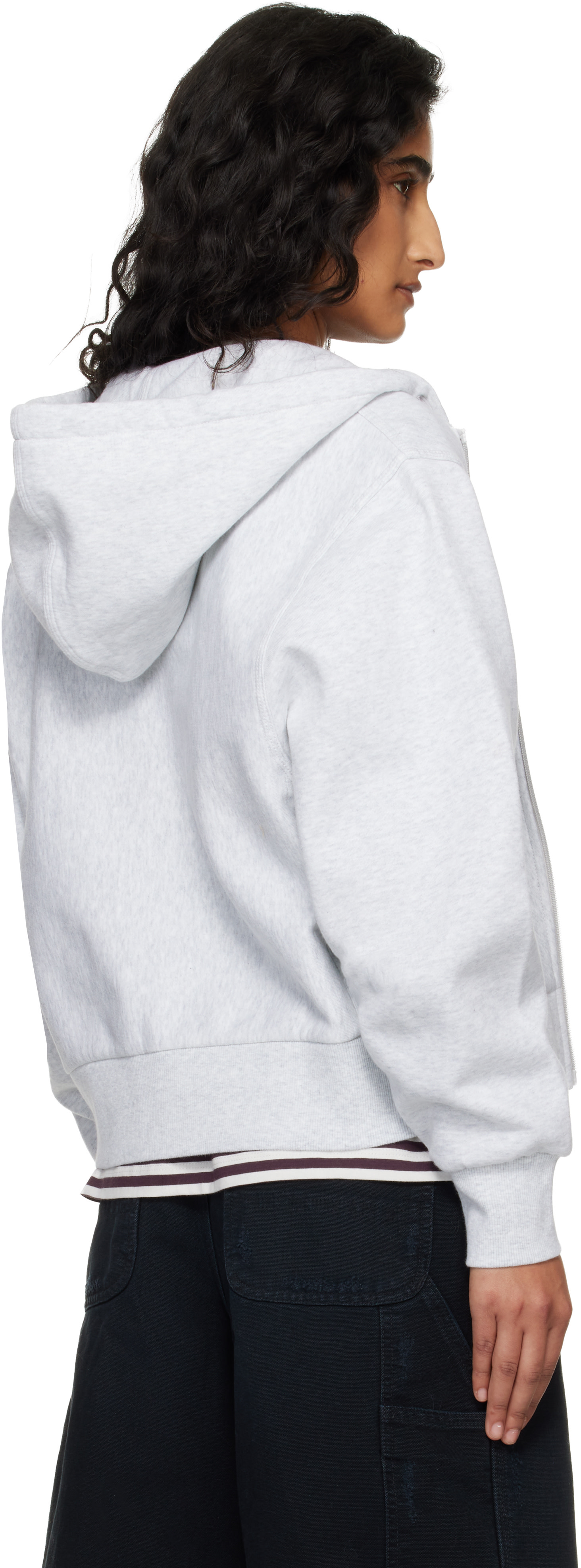 Carhartt Work In Progress - Pull à capuche gris à logo American Script