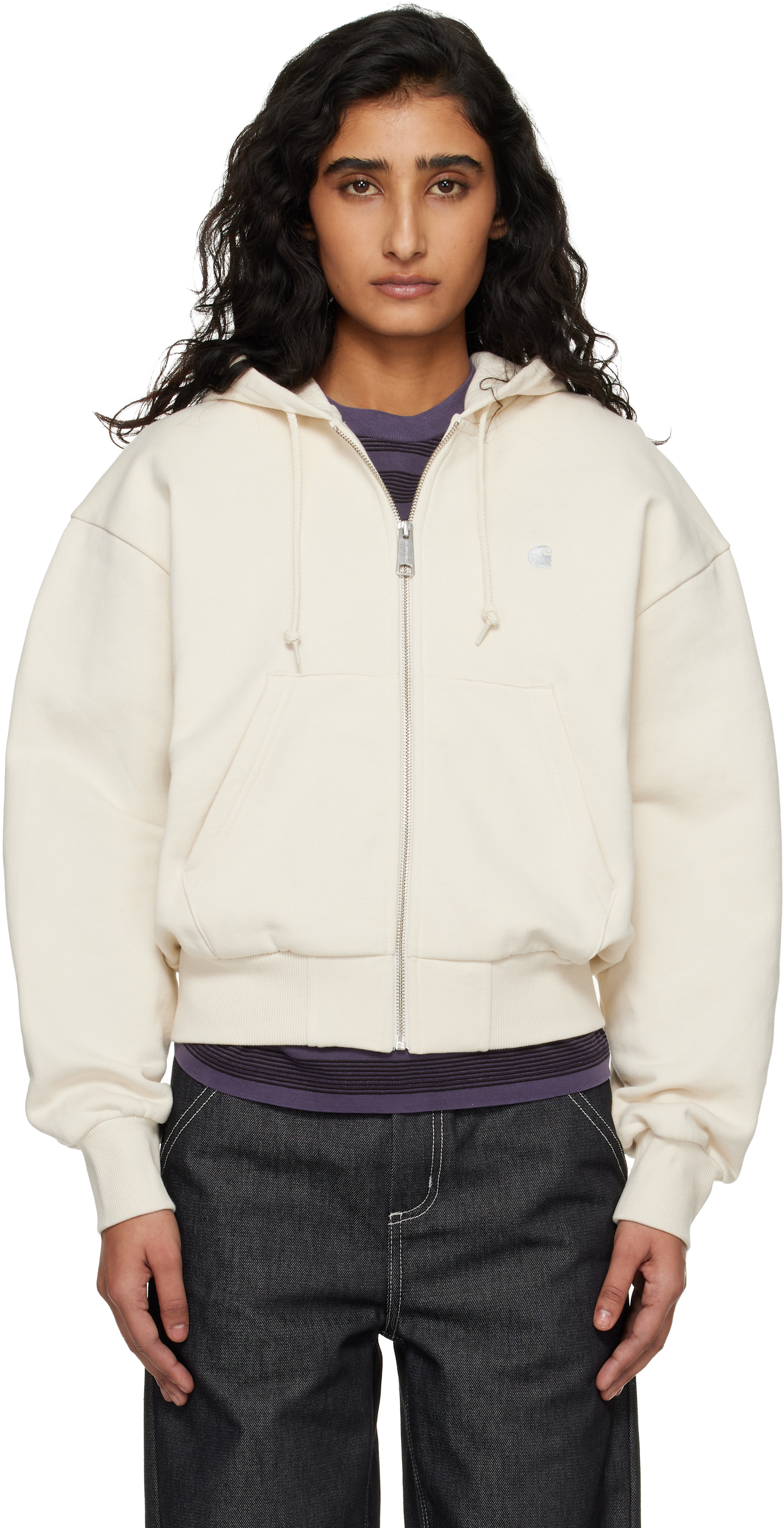 Carhartt Work In Progress - Pull à capuche Casey blanc cassé