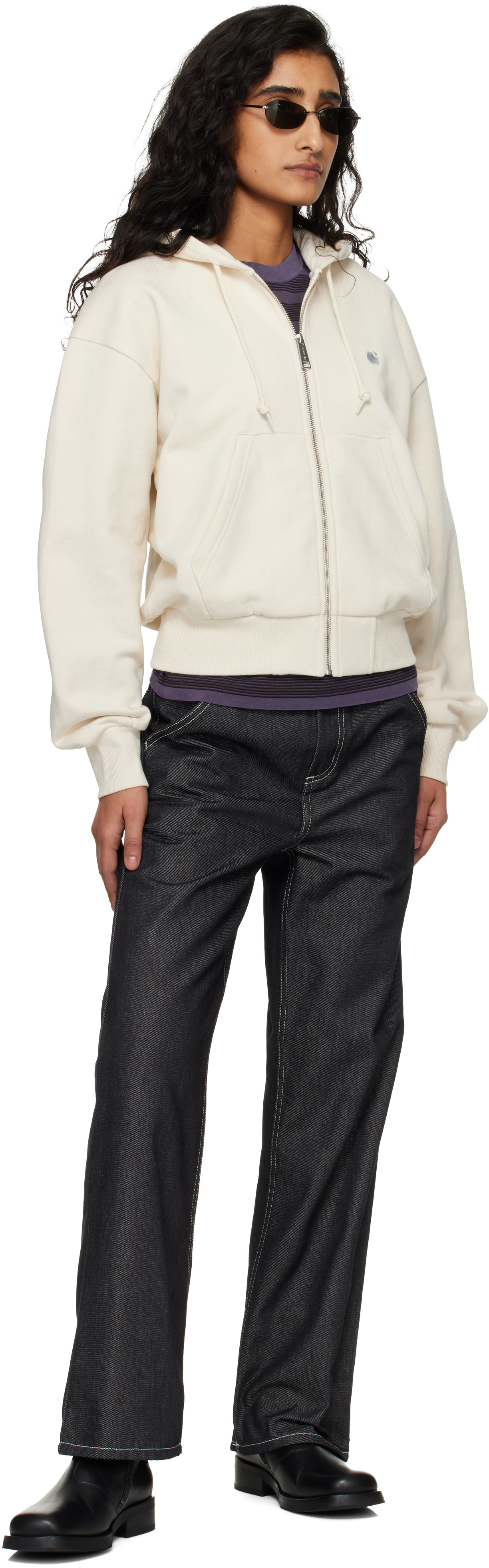 Carhartt Work In Progress - Pull à capuche Casey blanc cassé