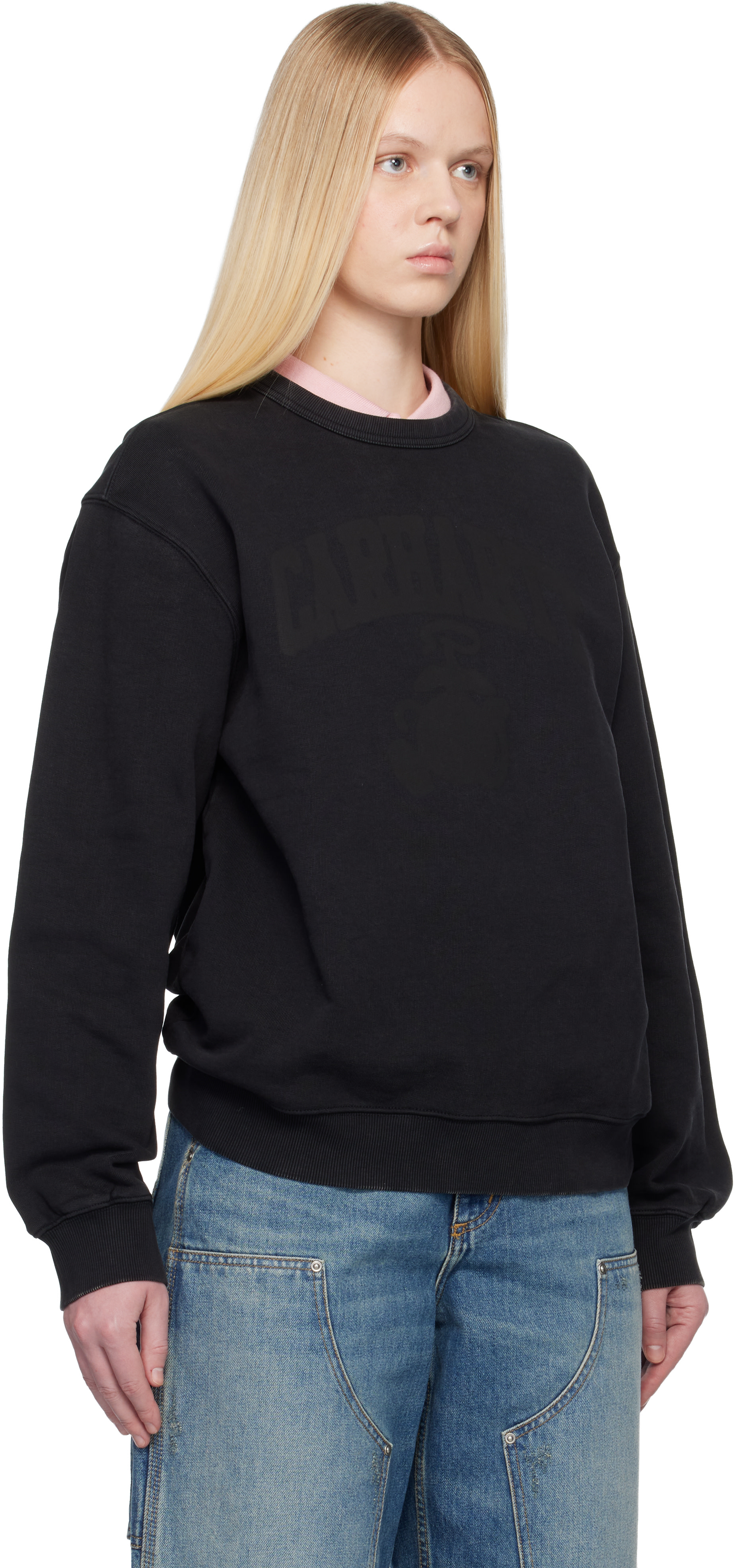 Carhartt Work In Progress - Pull molletonné Pond Corps noir à effet délavé
