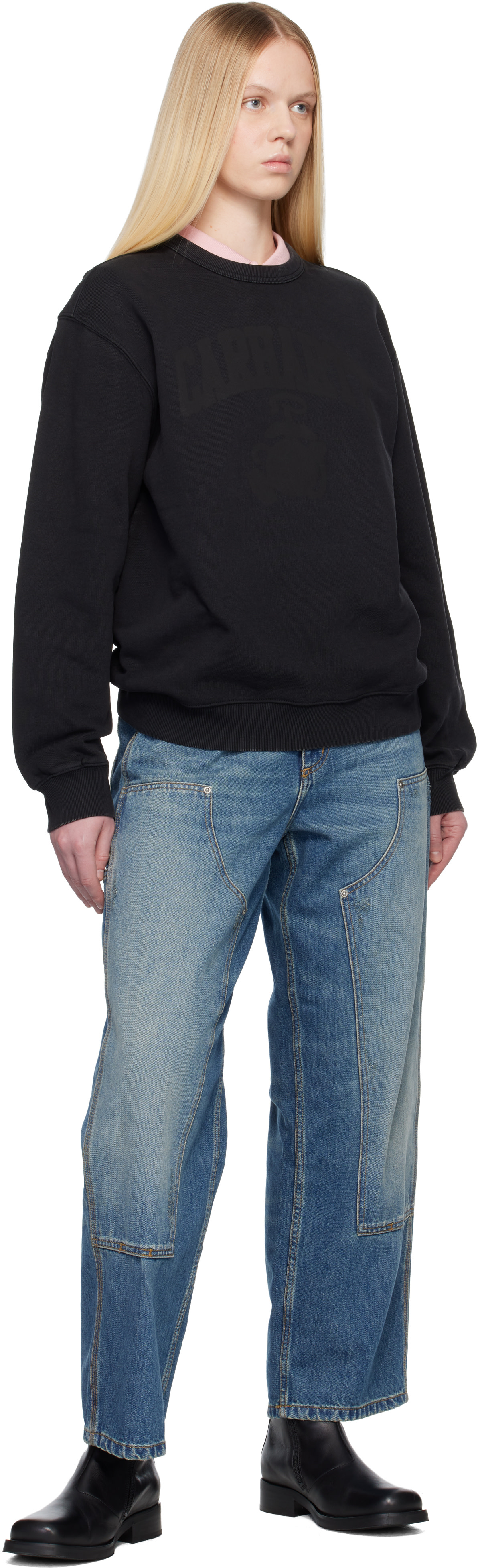 Carhartt Work In Progress - Pull molletonné Pond Corps noir à effet délavé