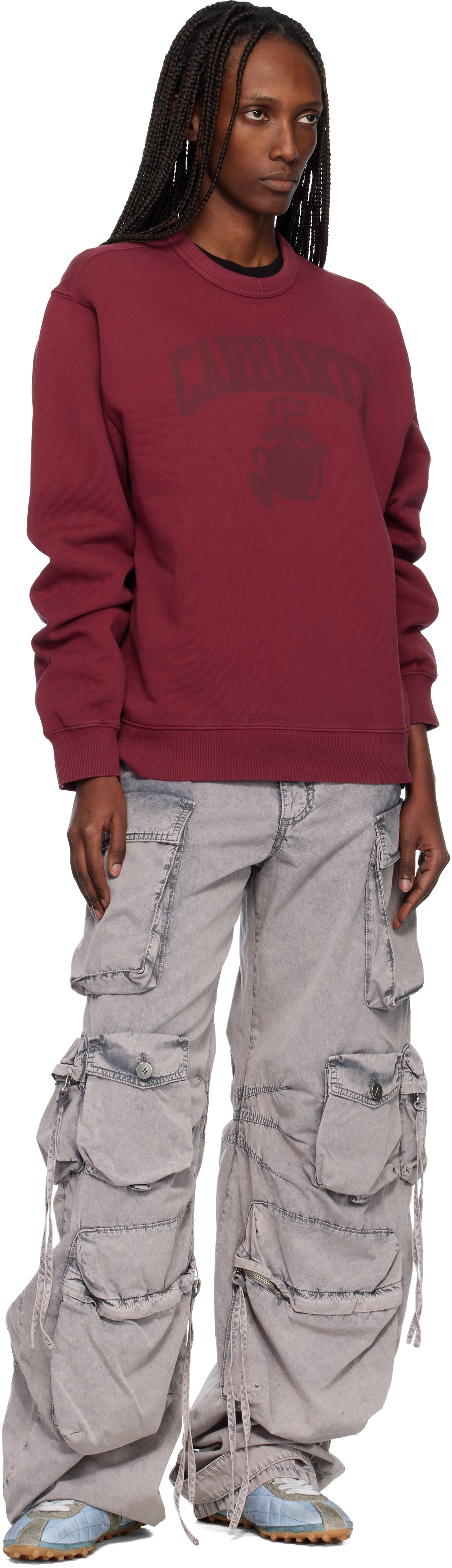 Carhartt Work In Progress - Pull molletonné Pond Corps rouge à effet délavé