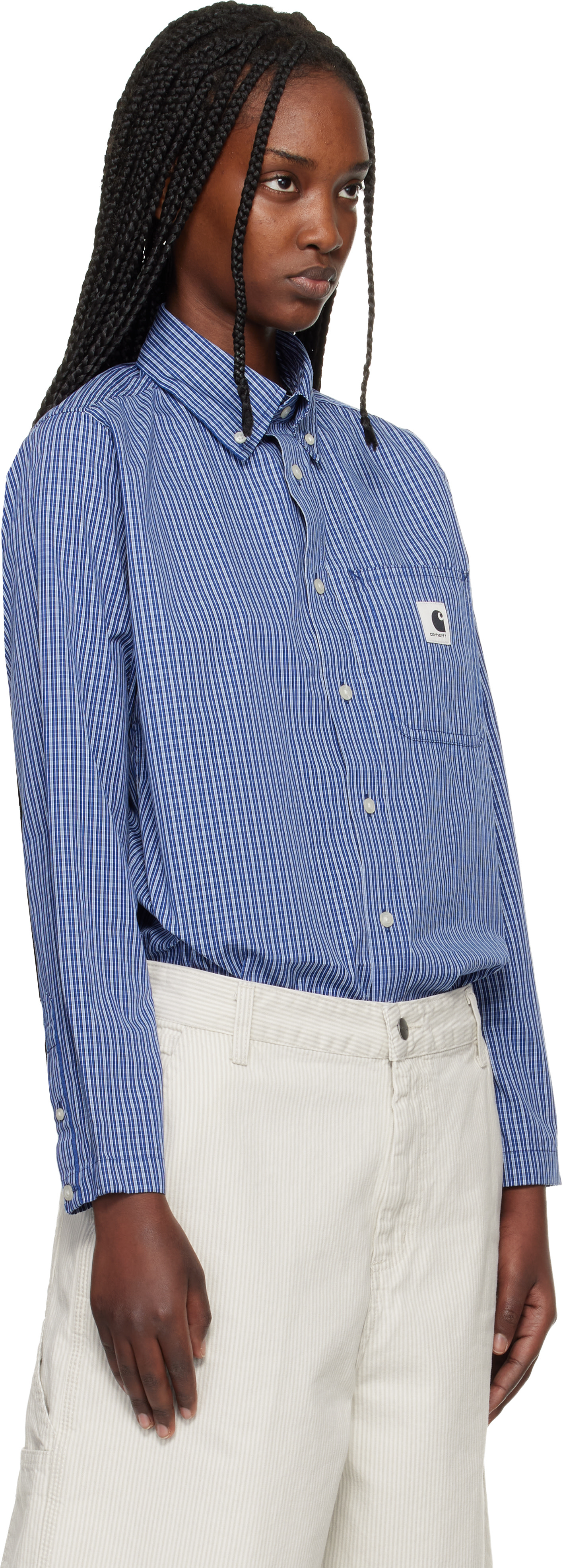 Carhartt WORK IN PROGRESS ストライカー シャツ L Carhartt Work In Progress: Navy L/S Groff Shirt | SSENSE